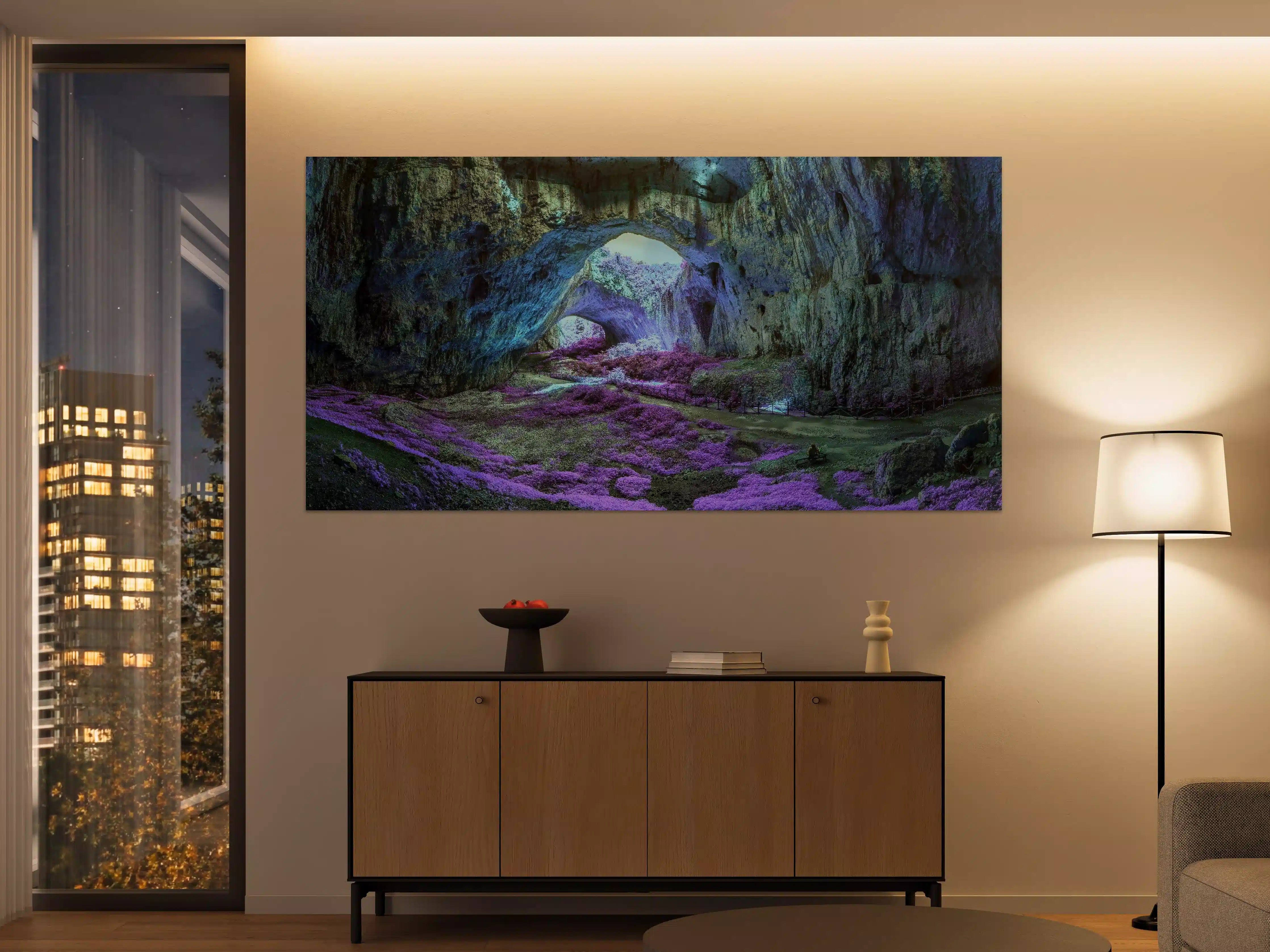 Große Wandbilder - Mystische Höhle in fantastisch leuchtenden Farben