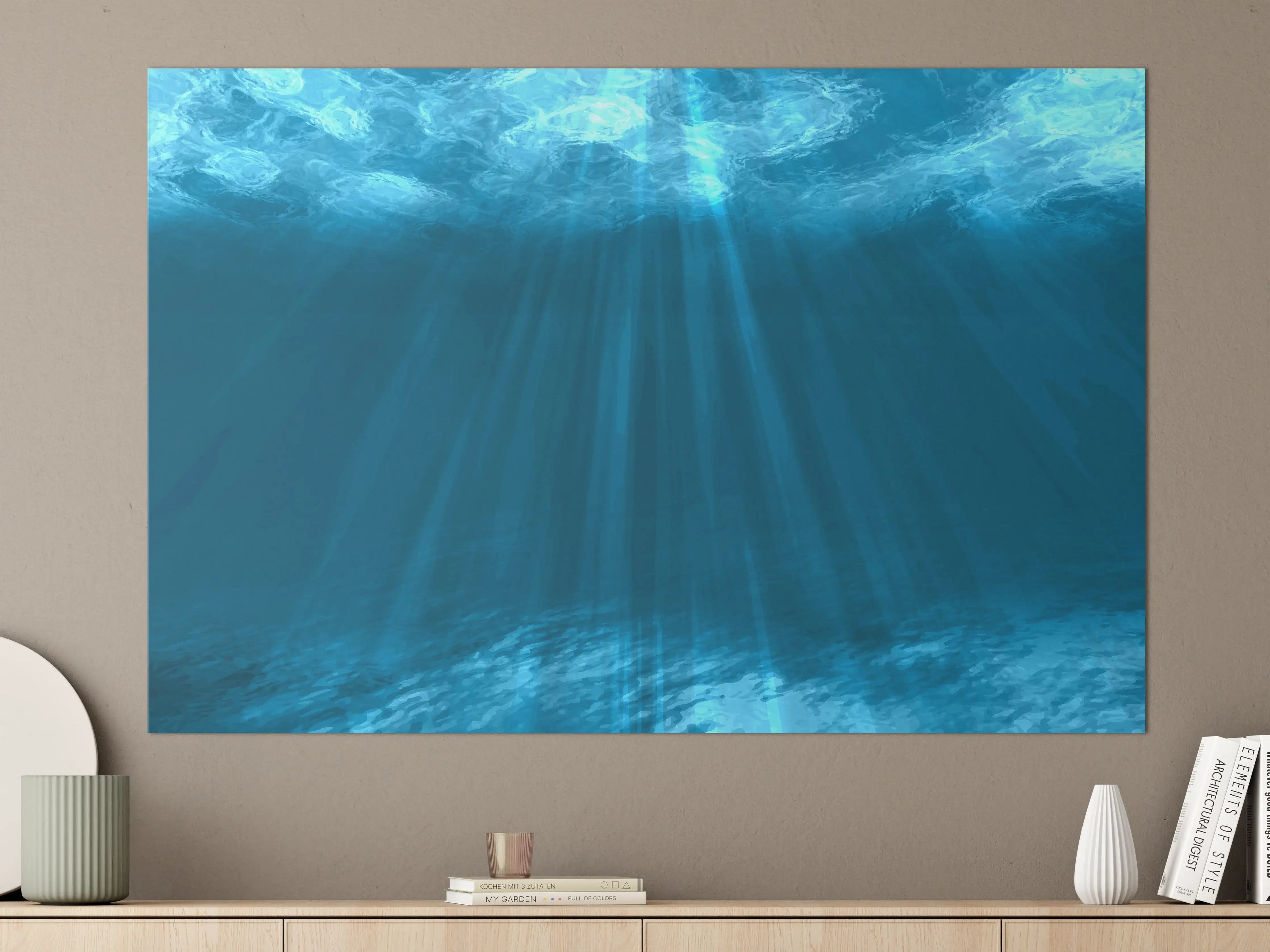 Große Wandbilder - Mystische Unterwasserwelt Blau