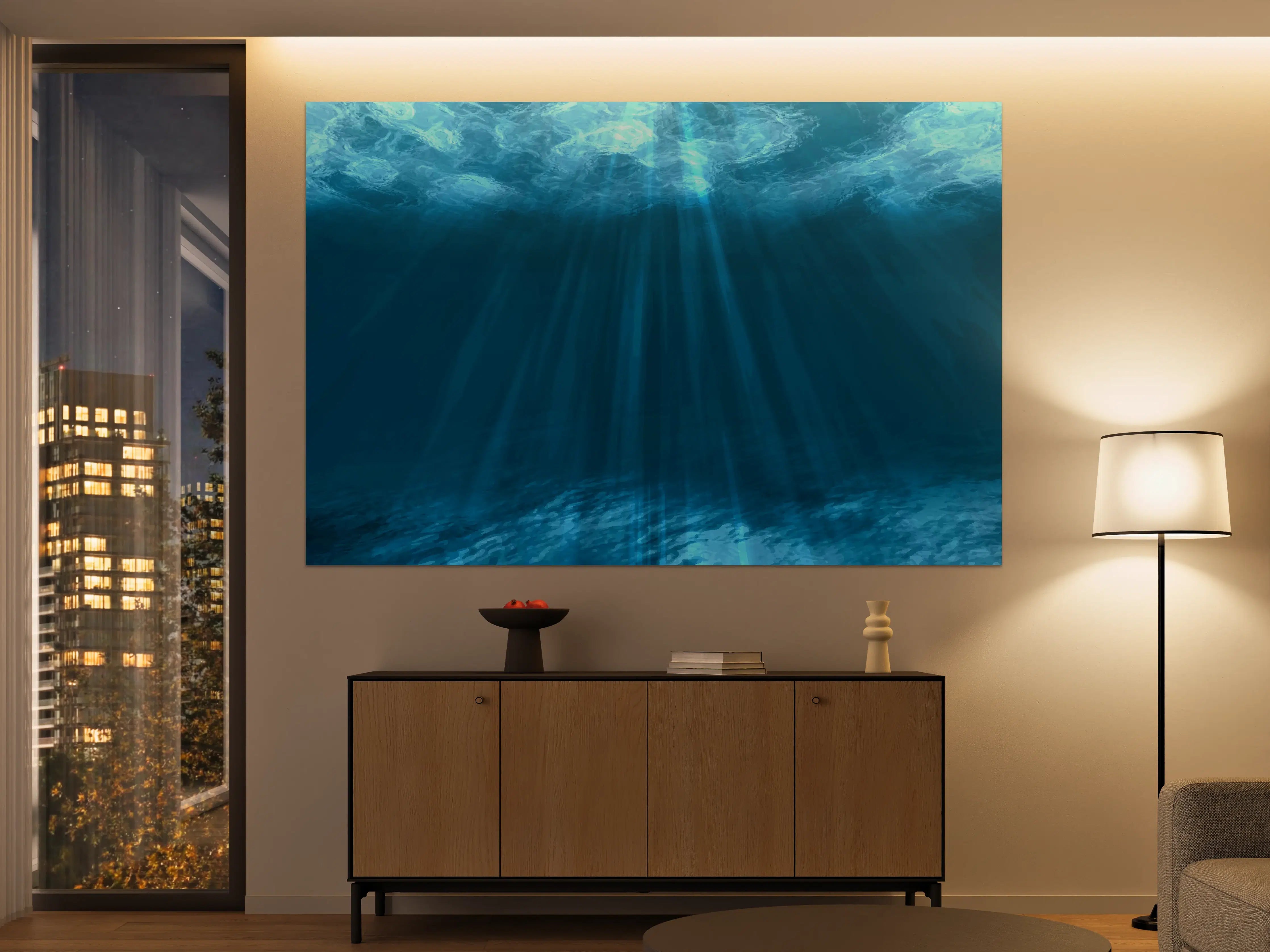 Große Wandbilder - Mystische Unterwasserwelt Blau