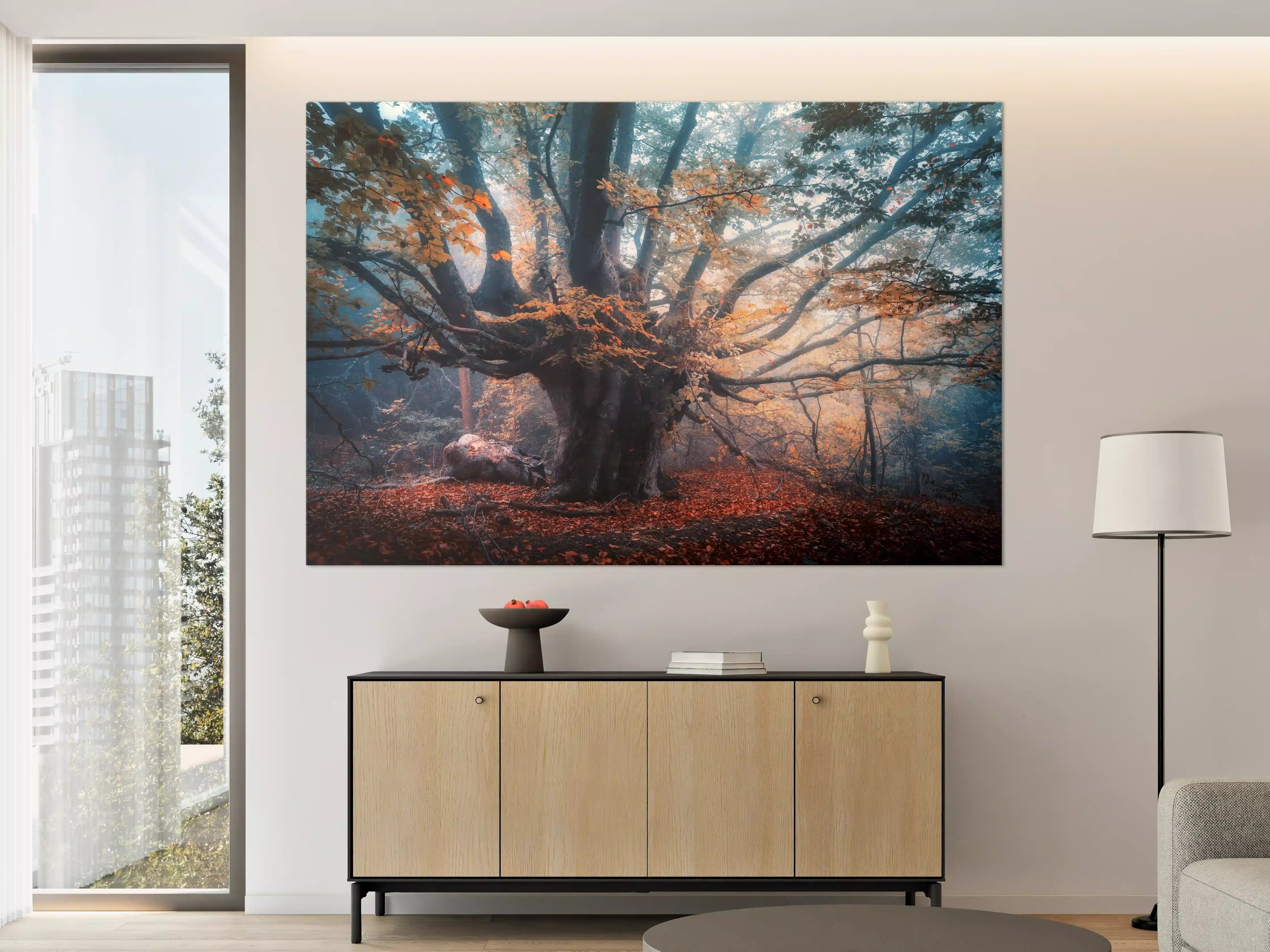 Große Wandbilder - Mystischer Baum im Herbstwald