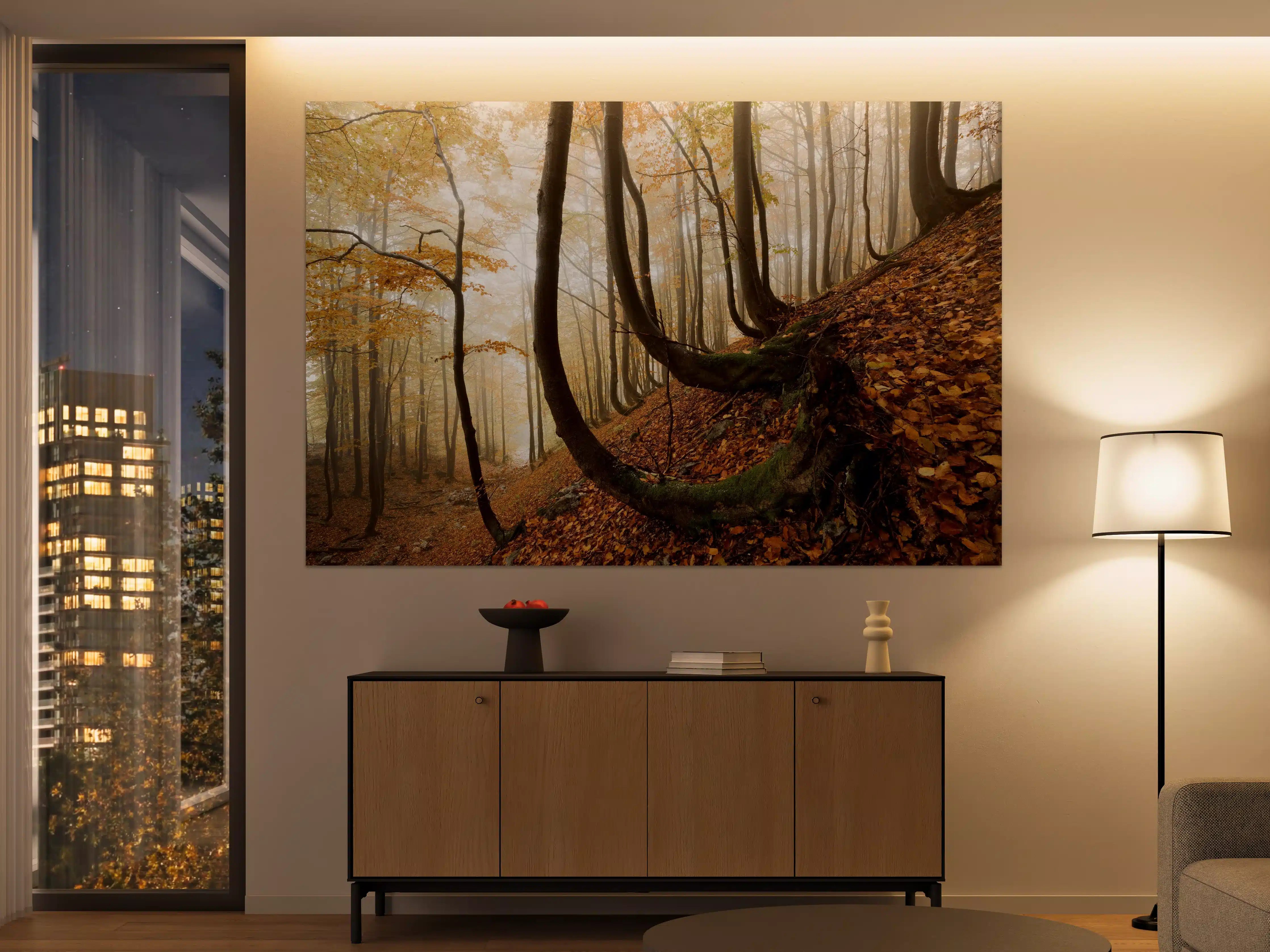 Große Wandbilder - Mystischer Wald im Herbst