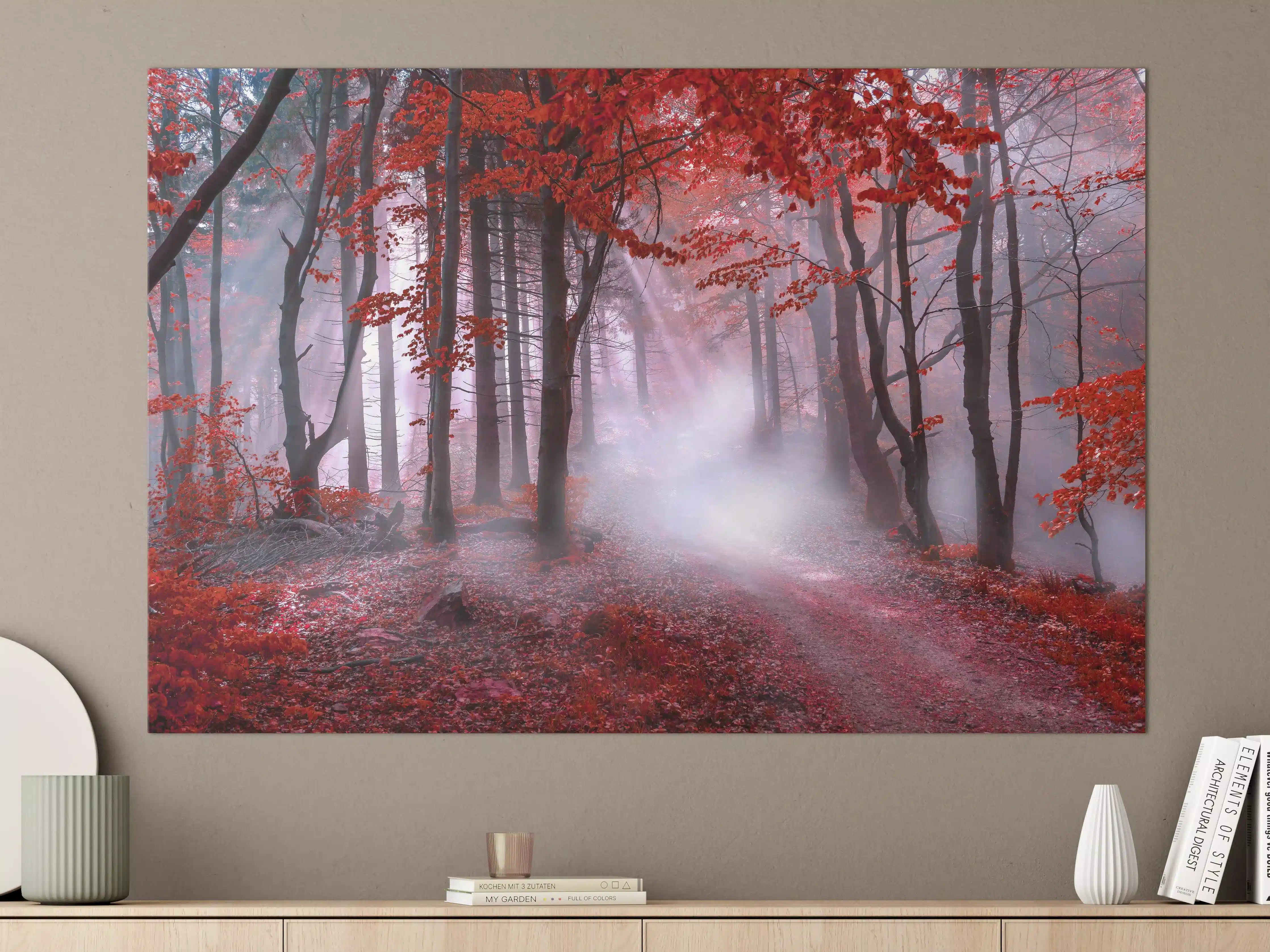 Große Wandbilder - Mystischer roter Wald