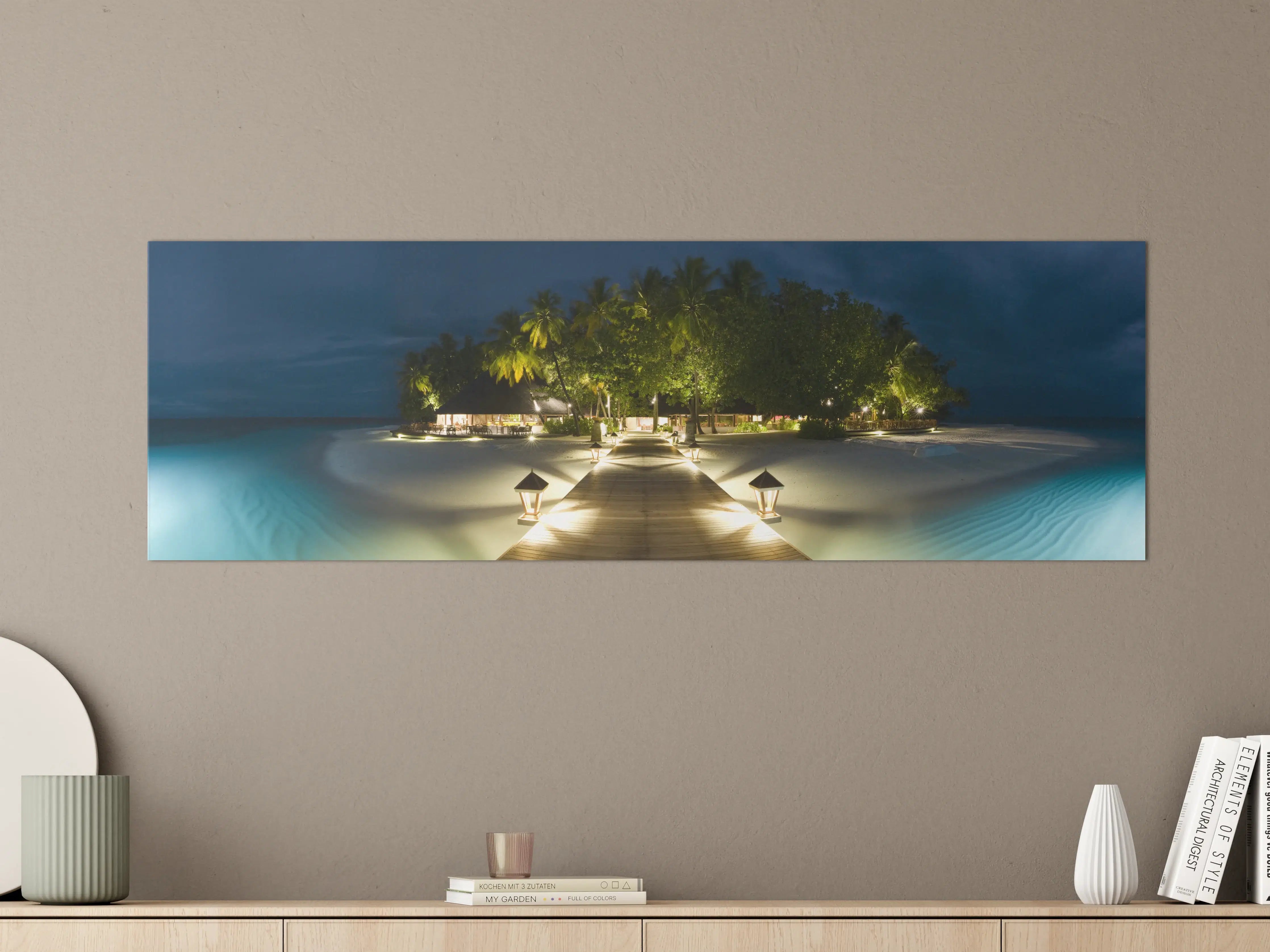 Große Wandbilder - Nachtpanorama von Ihuru Island