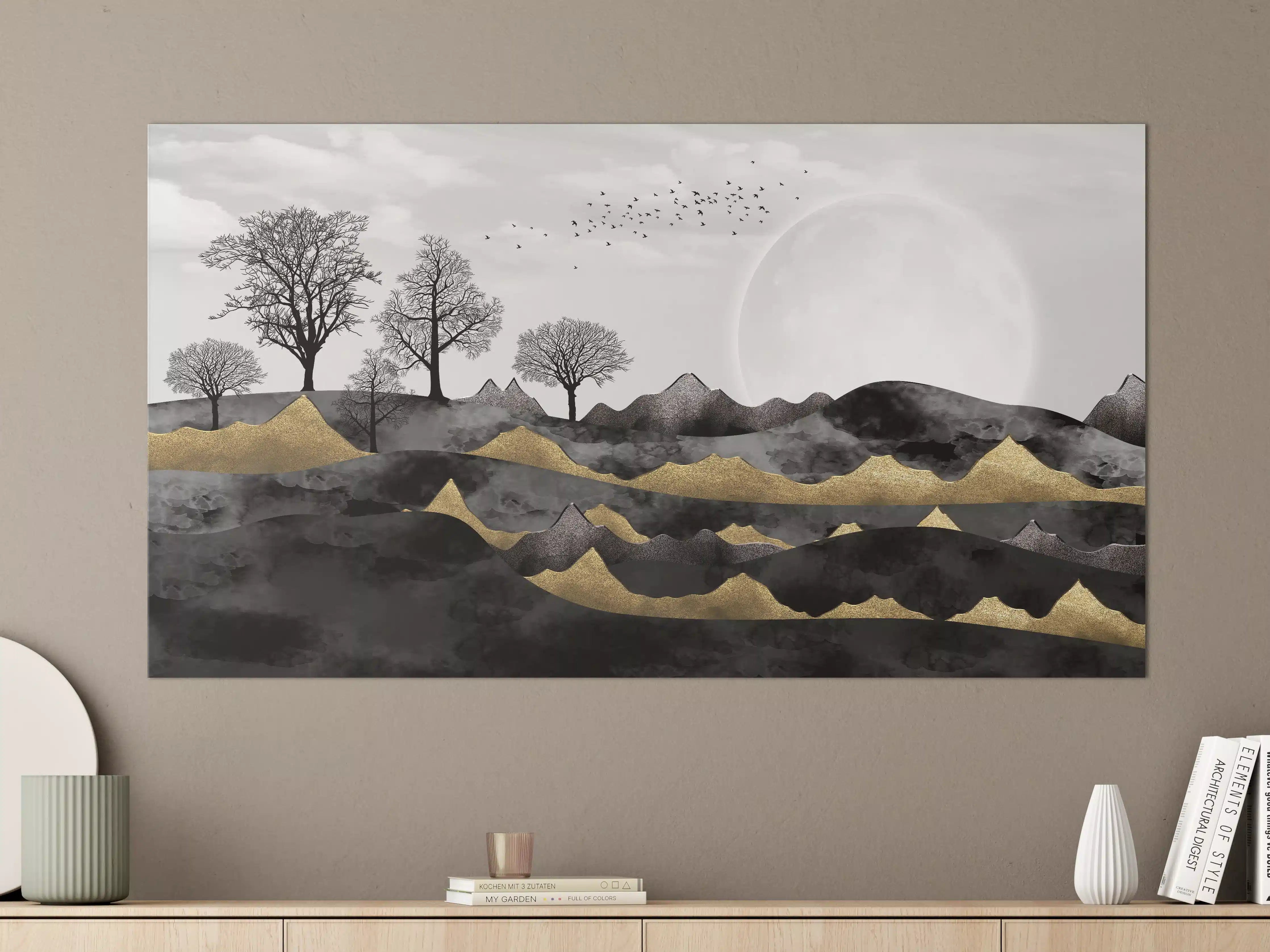 Große Wandbilder - Nächtliches Landschaftsdesign - Grafik