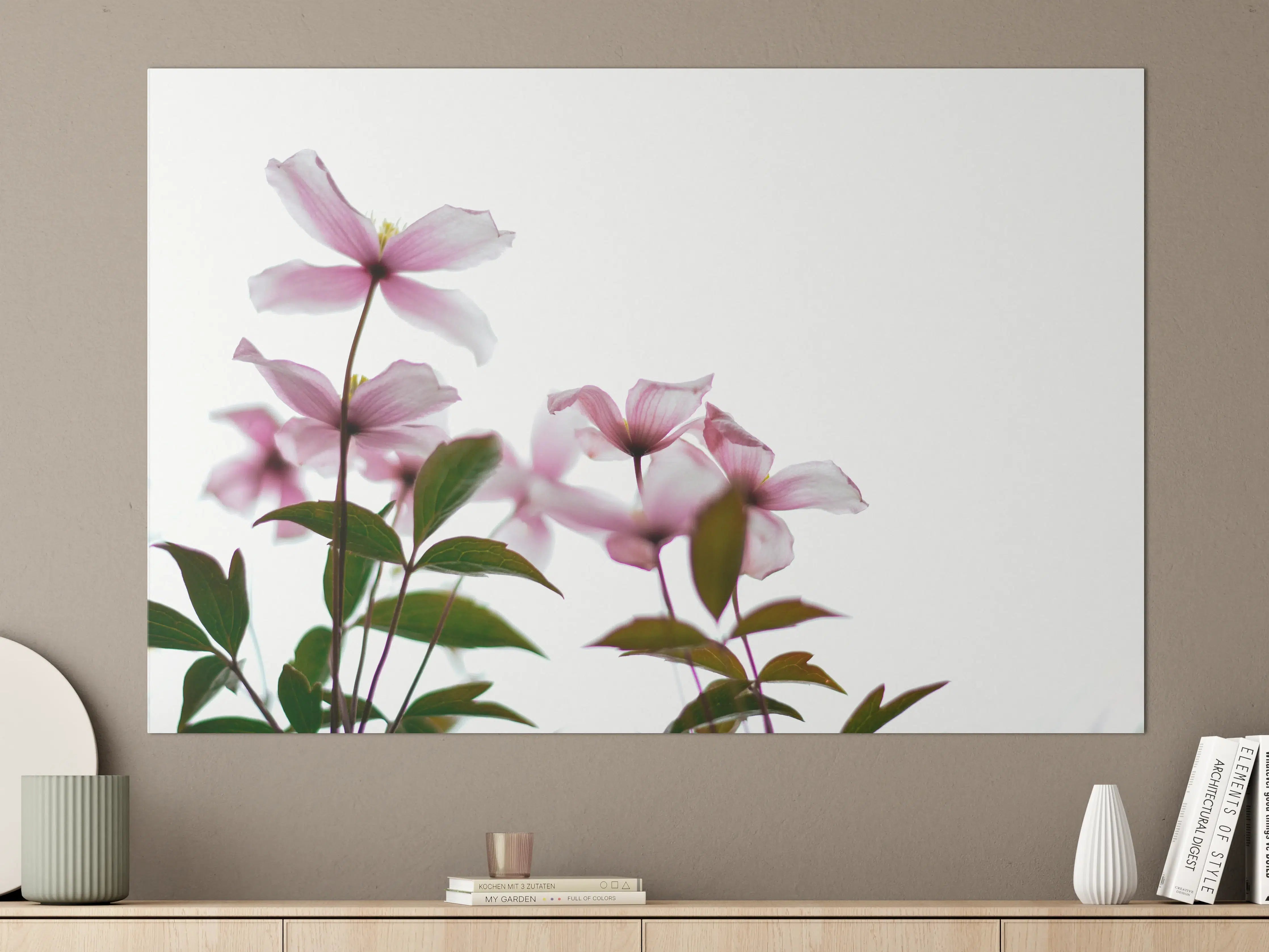 Große Wandbilder - Nahaufnahme - Clematis Blüten