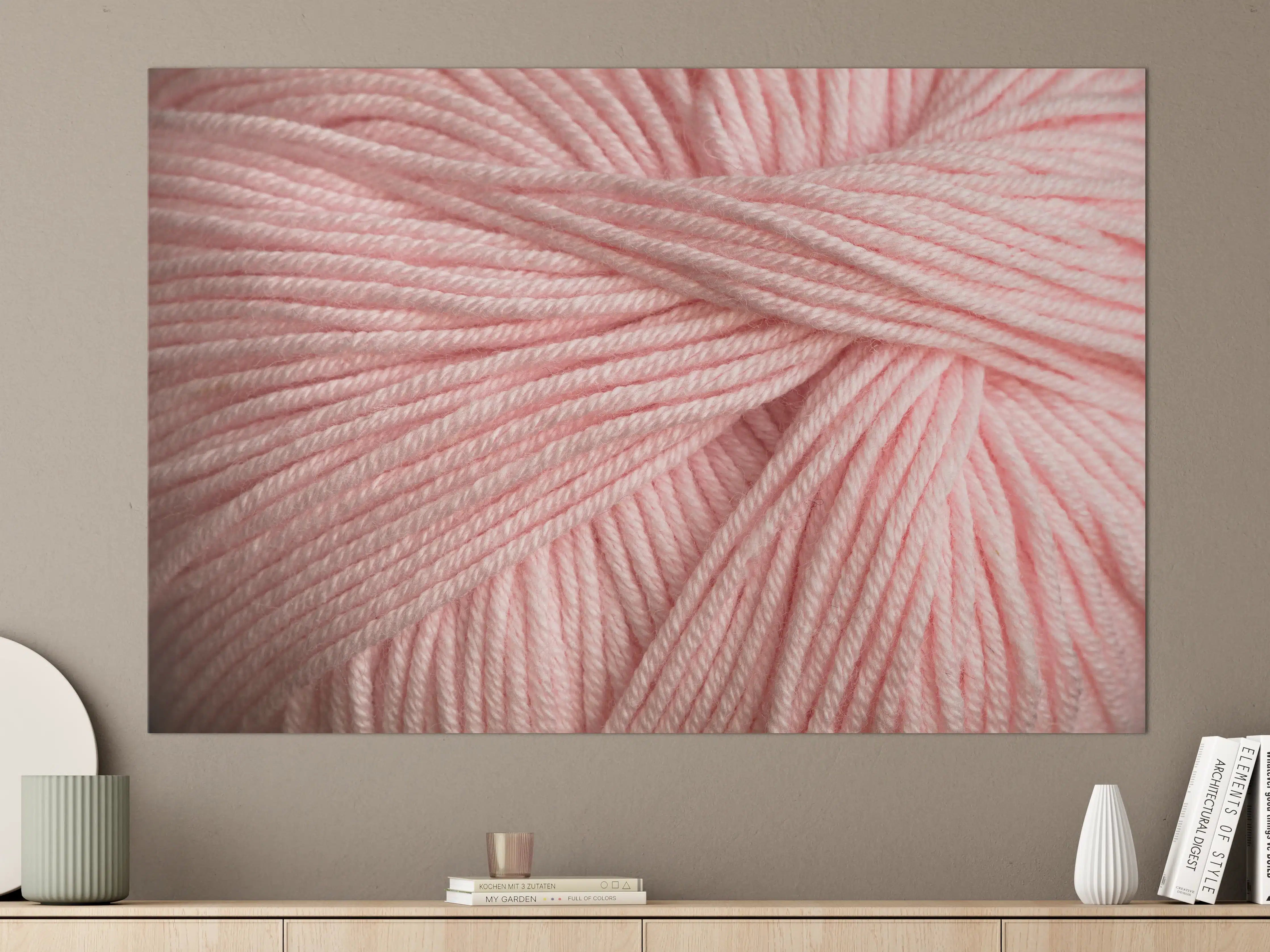 Große Wandbilder - Nahaufnahme eines rosa Garnknäuels