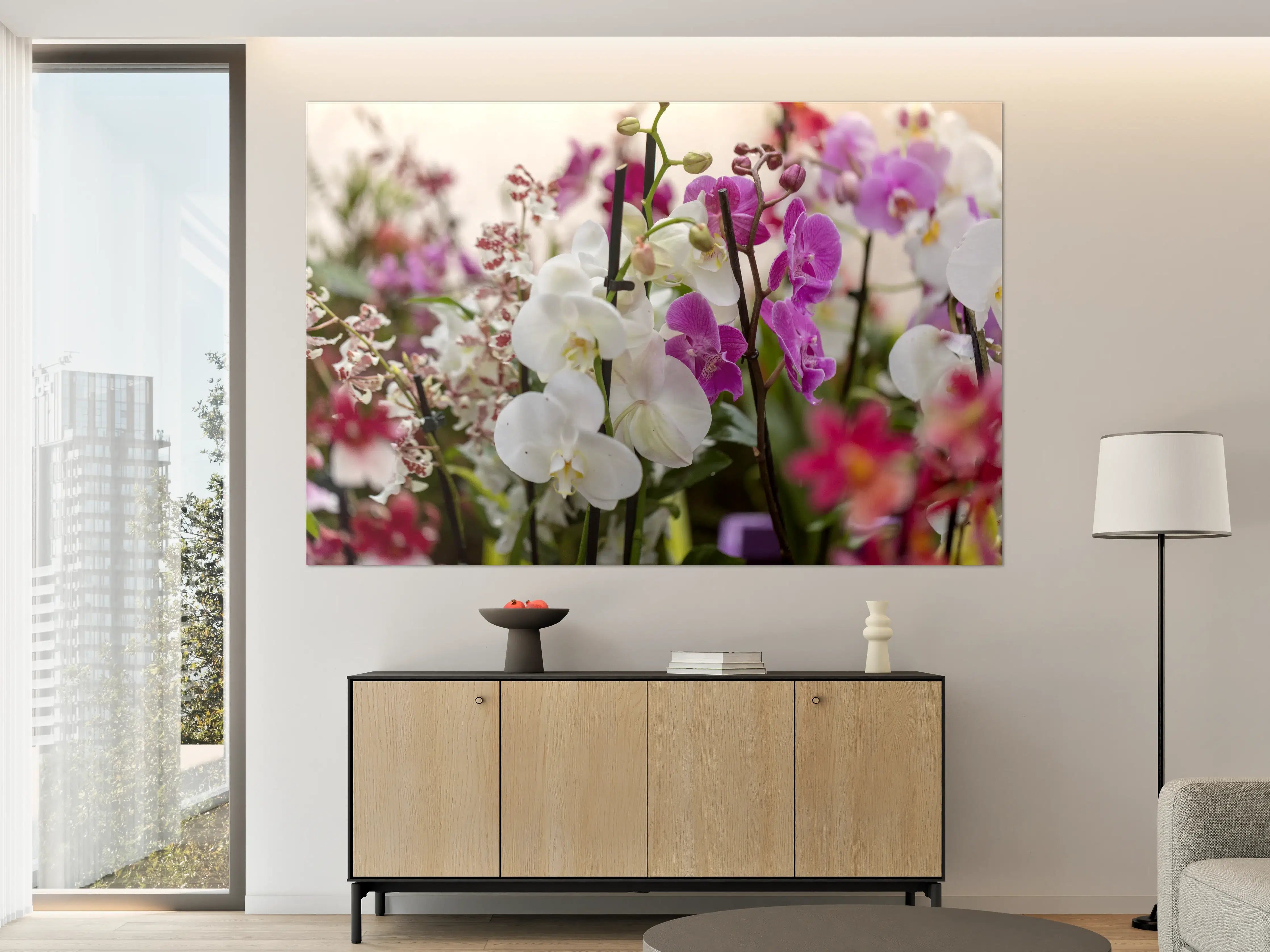 Große Wandbilder - Nahaufnahme von bunten Orchideen