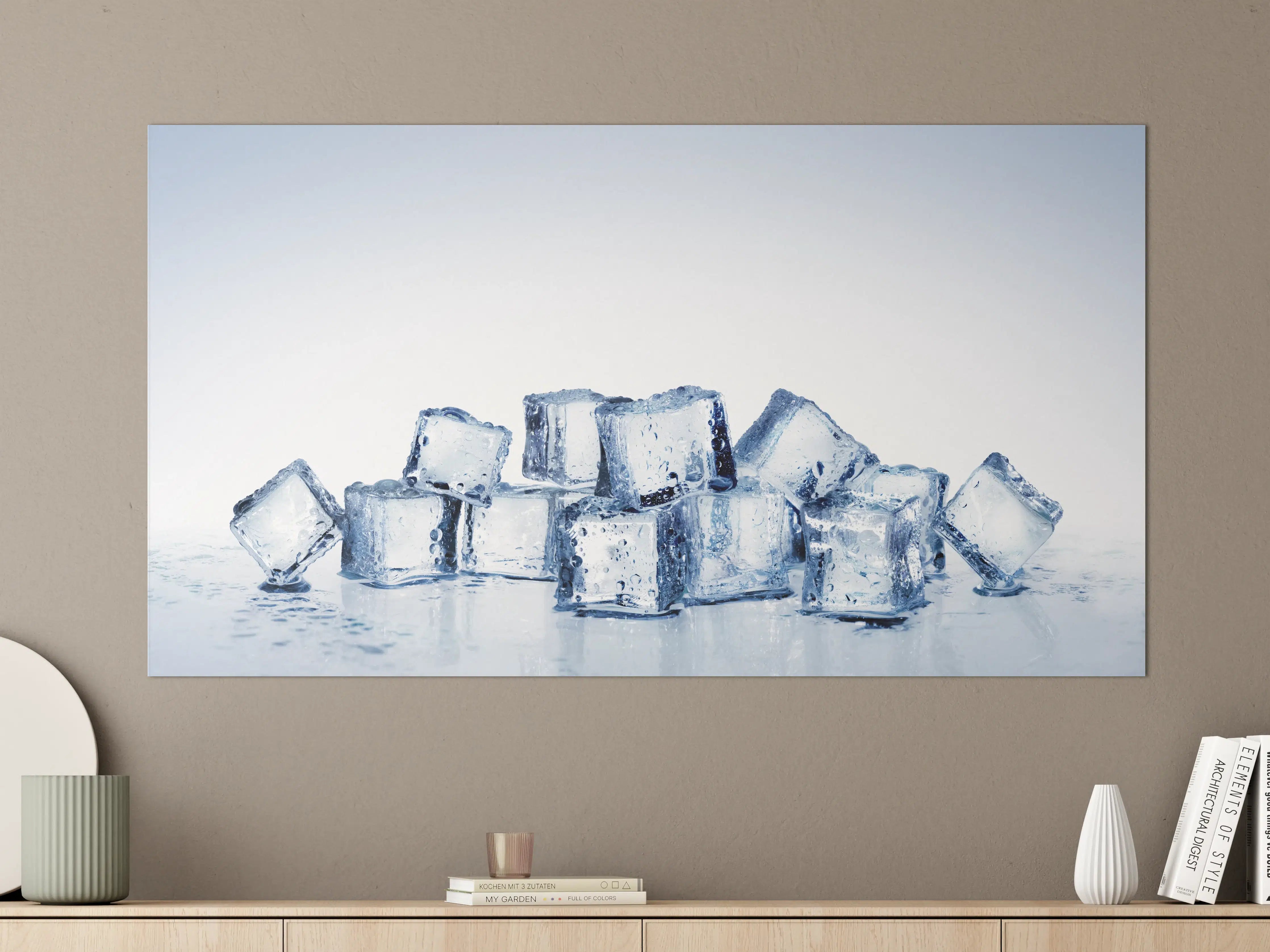 Große Wandbilder - Nahaufnahme von quadratische Eiswürfel