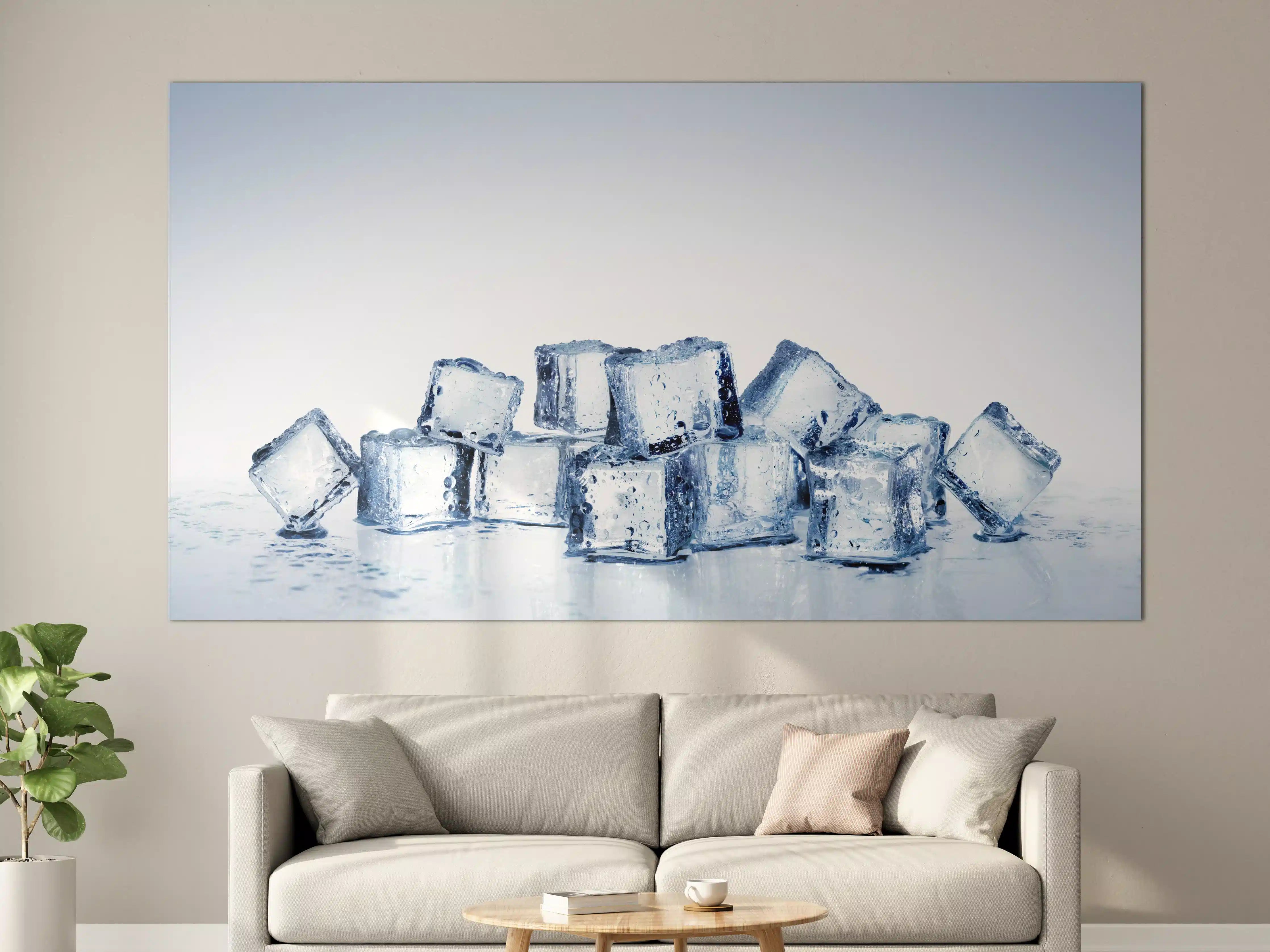 Große Wandbilder - Nahaufnahme von quadratische Eiswürfel