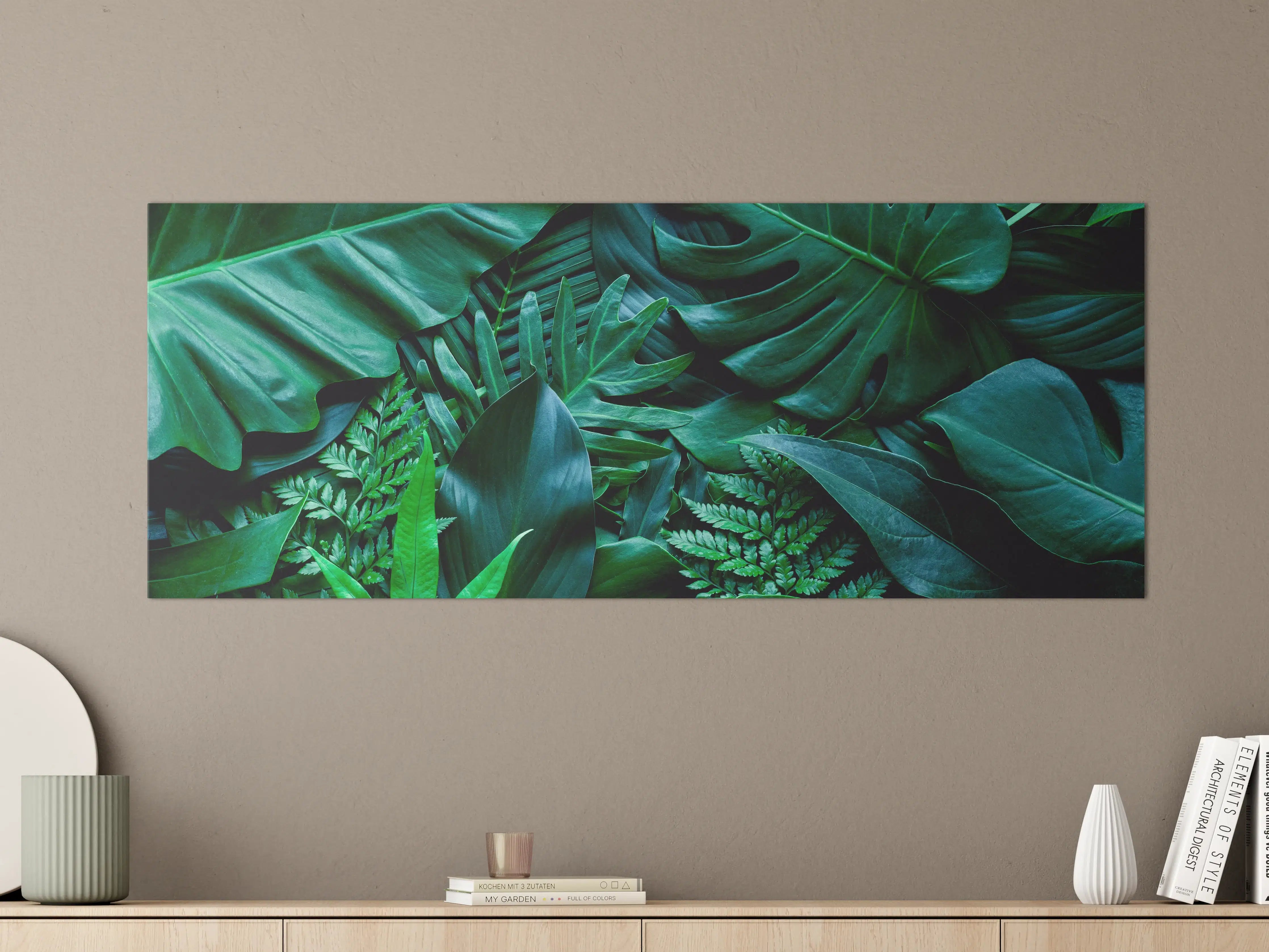 Große Wandbilder - Nahaufnahme von tropischen grünen Blättern