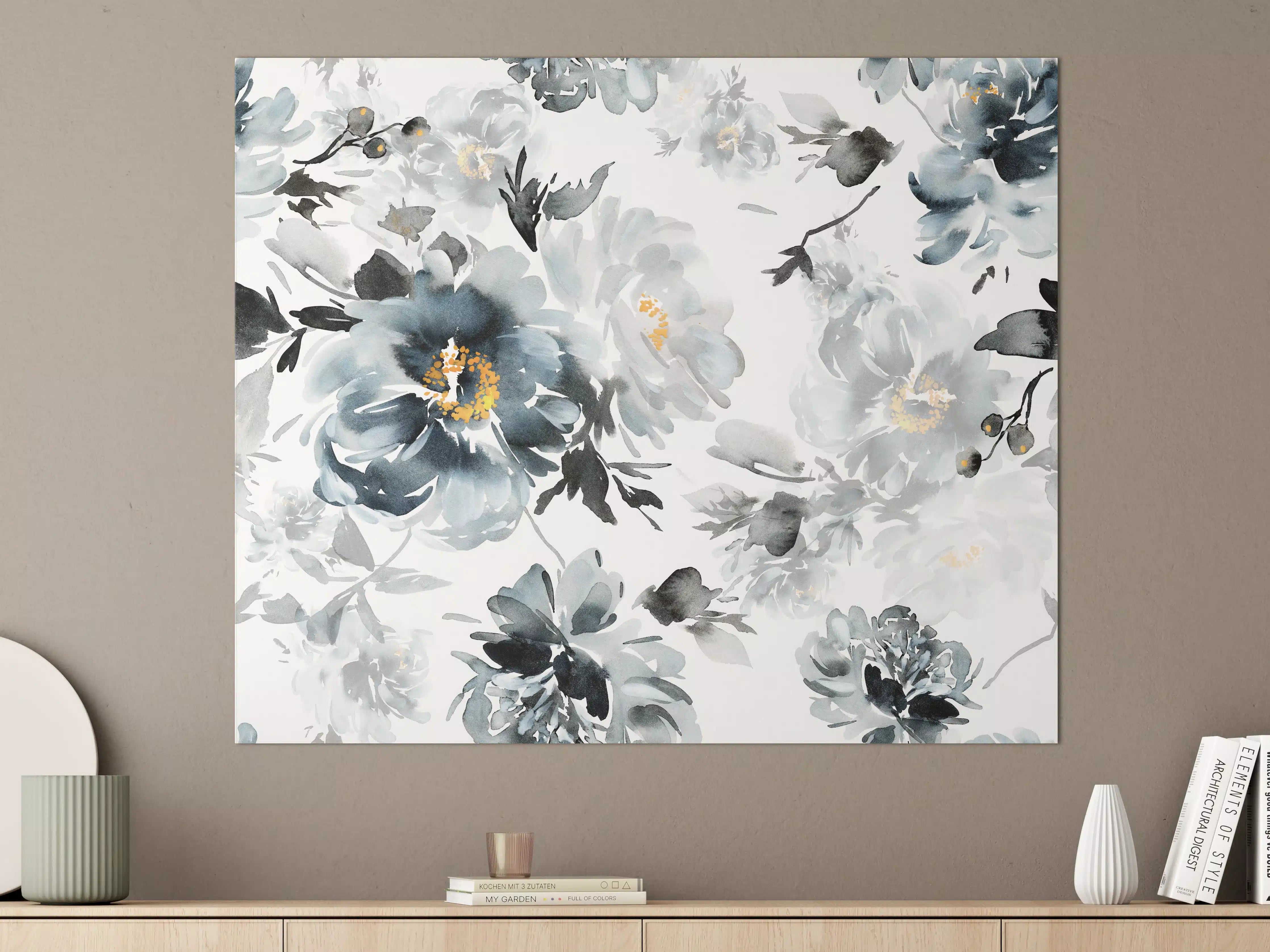 Große Wandbilder - Nahtlose Sommer Muster mit Aquarell Blumen