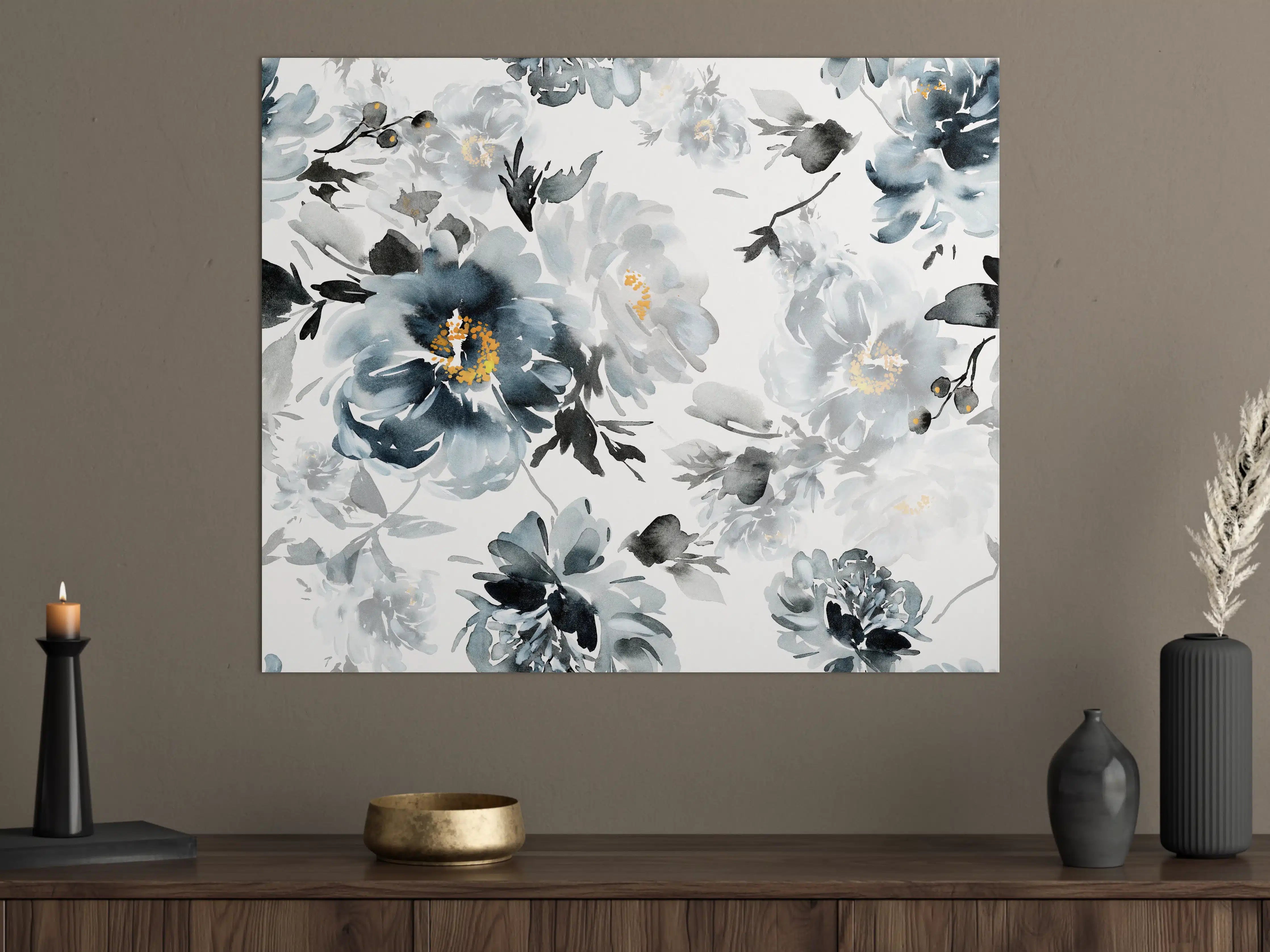 Große Wandbilder - Nahtlose Sommer Muster mit Aquarell Blumen