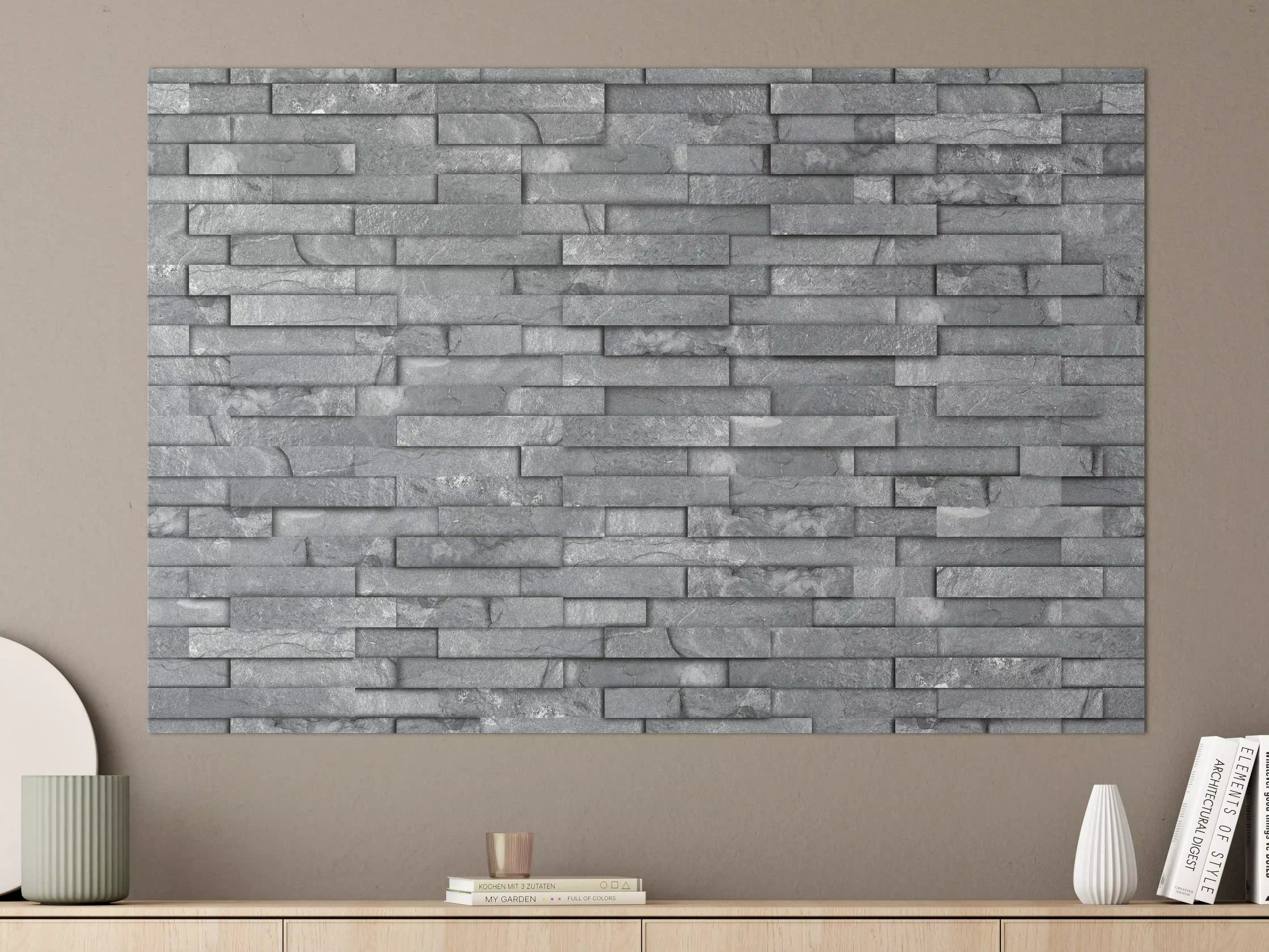 Große Wandbilder - Nahtlose graue Schiefersteinwand Textur