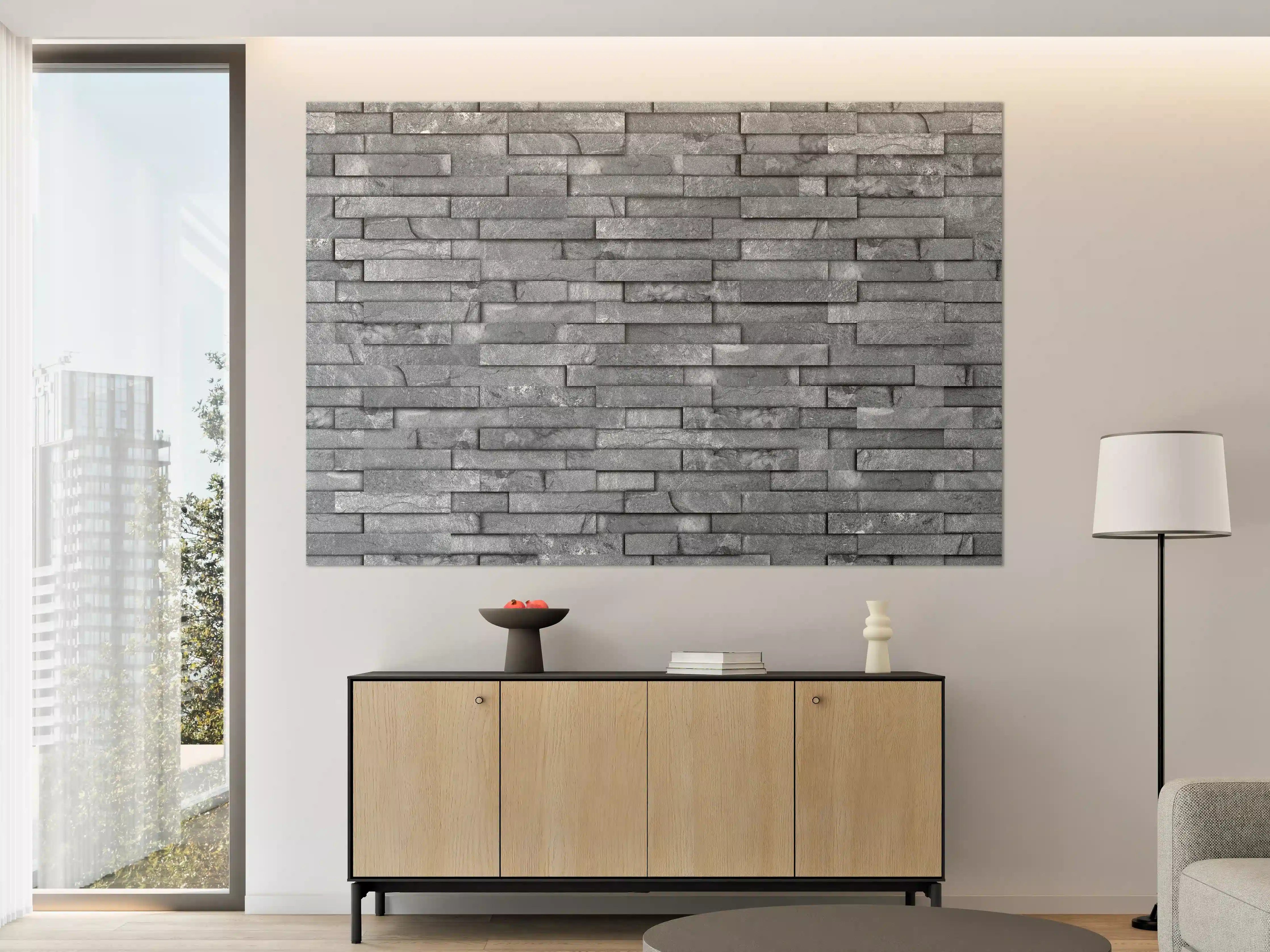 Große Wandbilder - Nahtlose graue Schiefersteinwand Textur