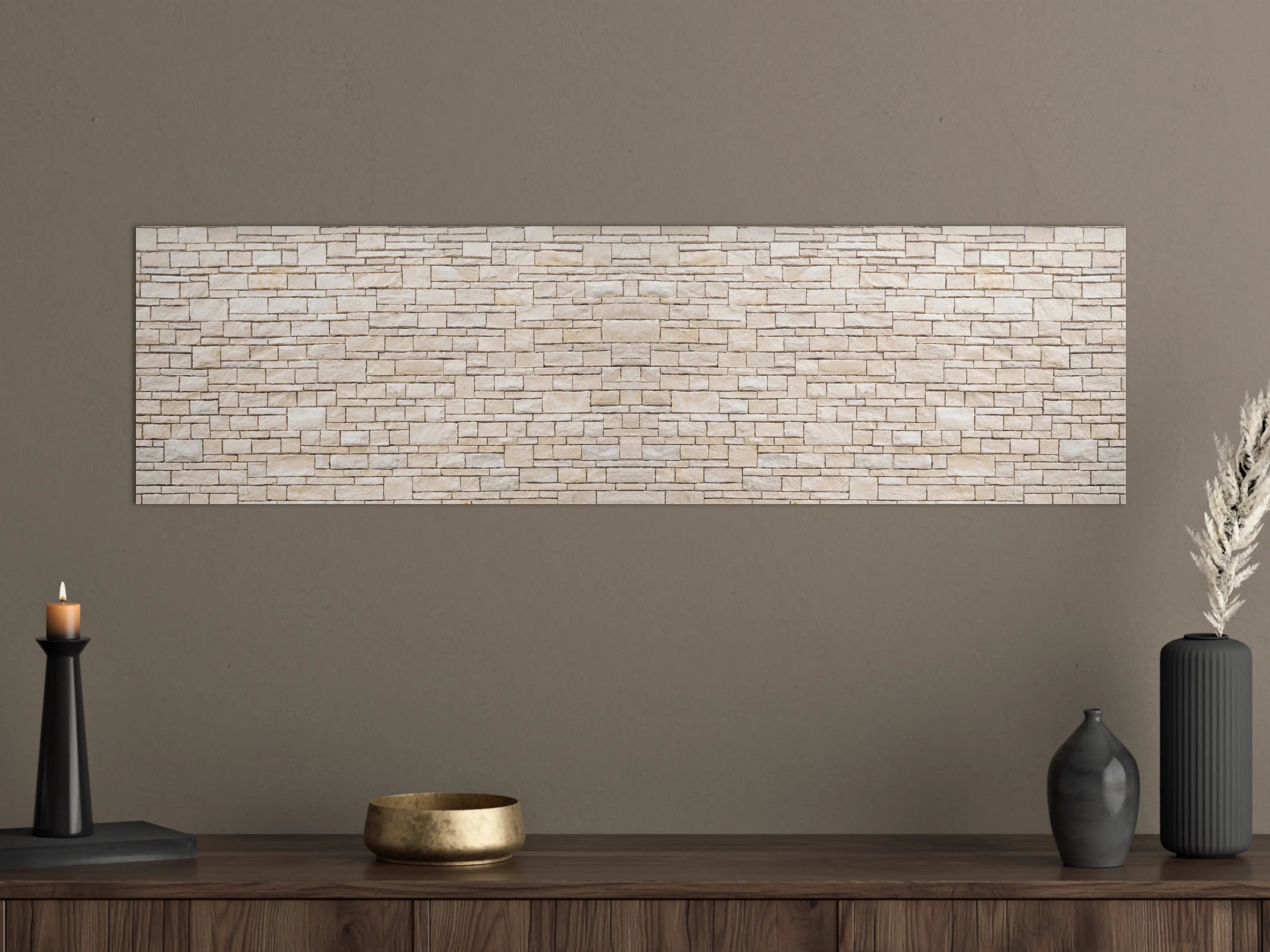 Große Wandbilder - Natürliche beige Ziegelwand