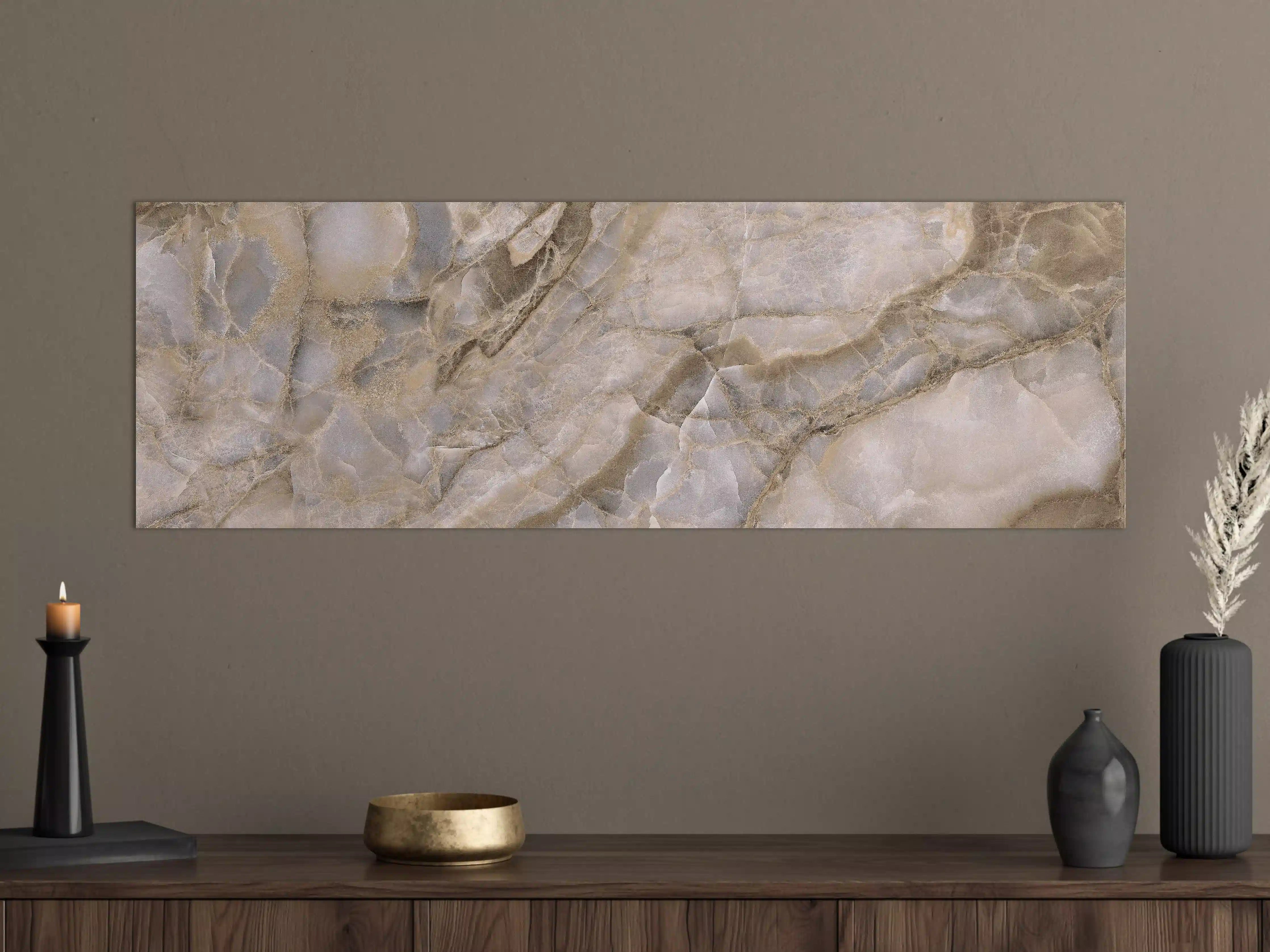 Große Wandbilder - Natürliche graue Onyx Oberfläche