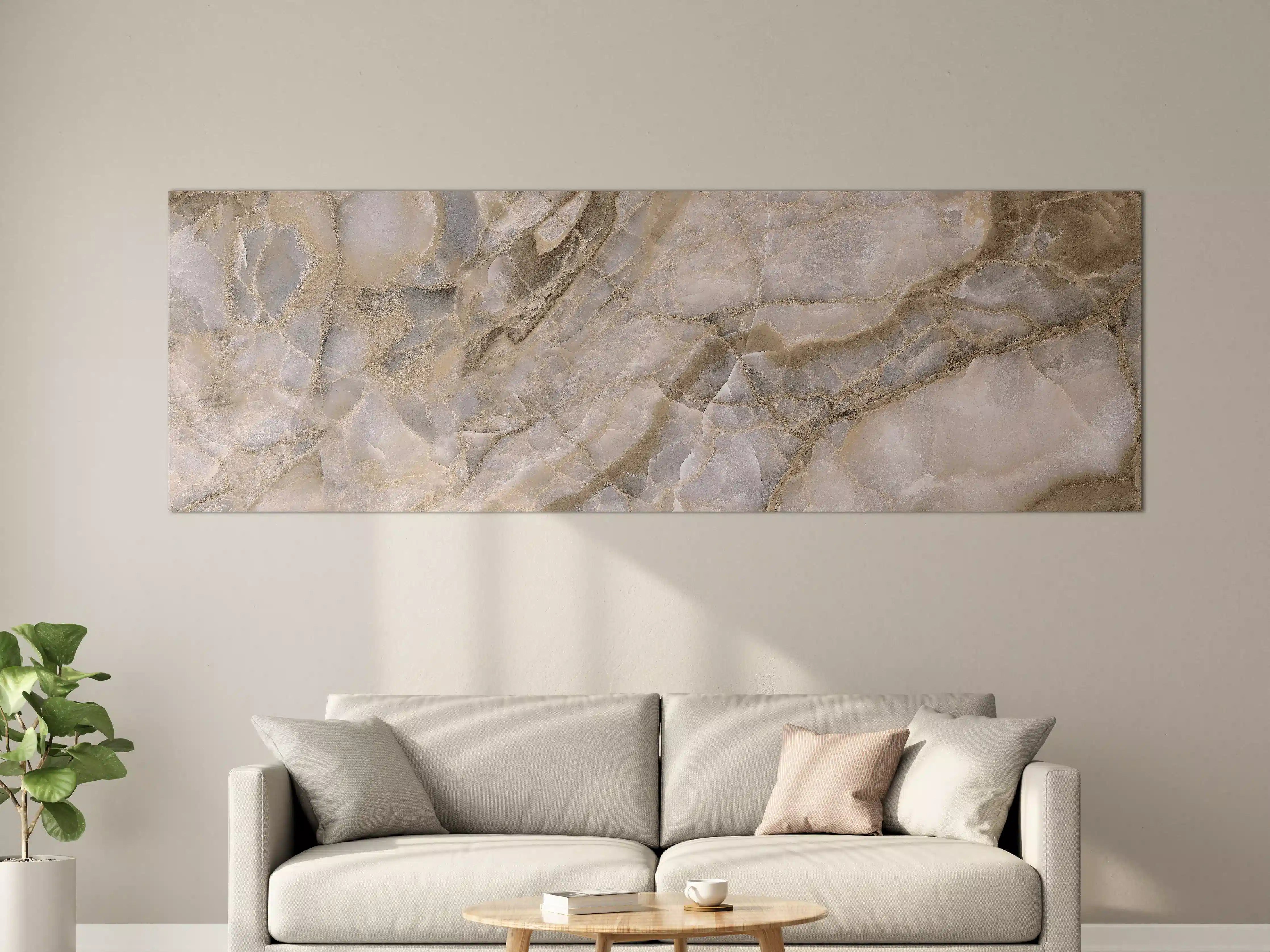 Große Wandbilder - Natürliche graue Onyx Oberfläche