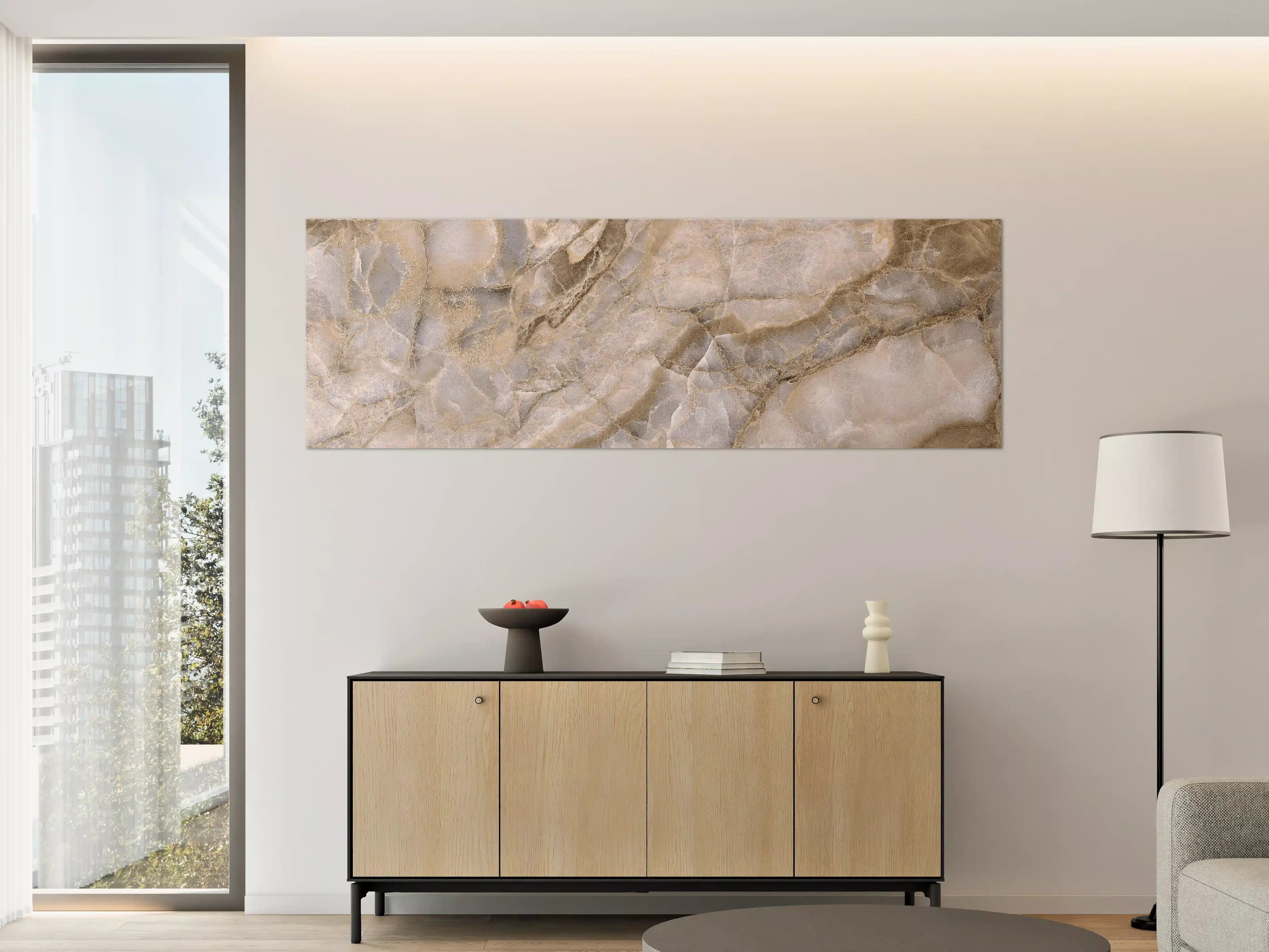 Große Wandbilder - Natürliche graue Onyx Oberfläche