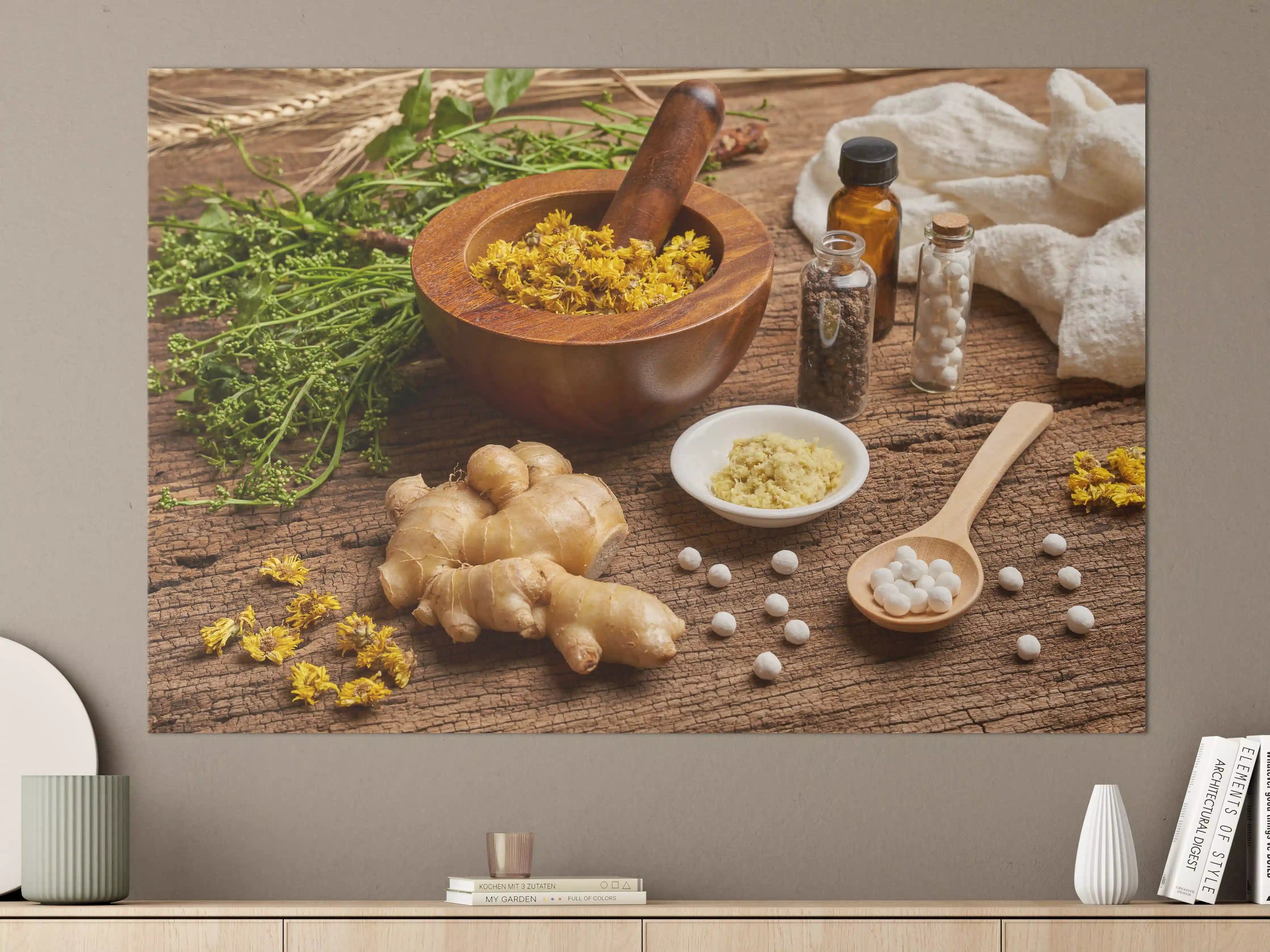 Große Wandbilder - Naturheilkunde Bio-Kräuter Wohlfühlset