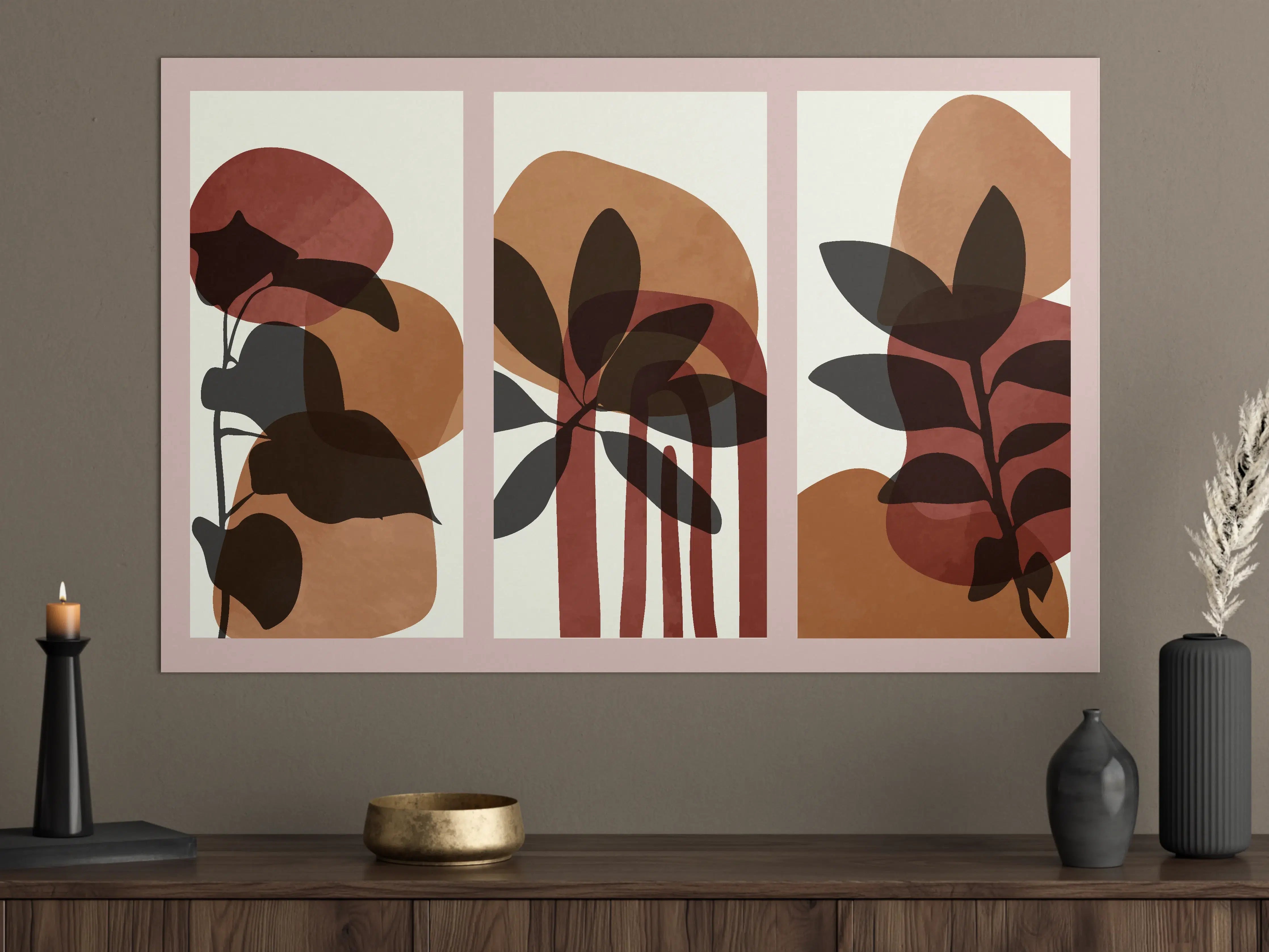 Große Wandbilder - Naturinspirierte Wandkunst mit Erdtönen