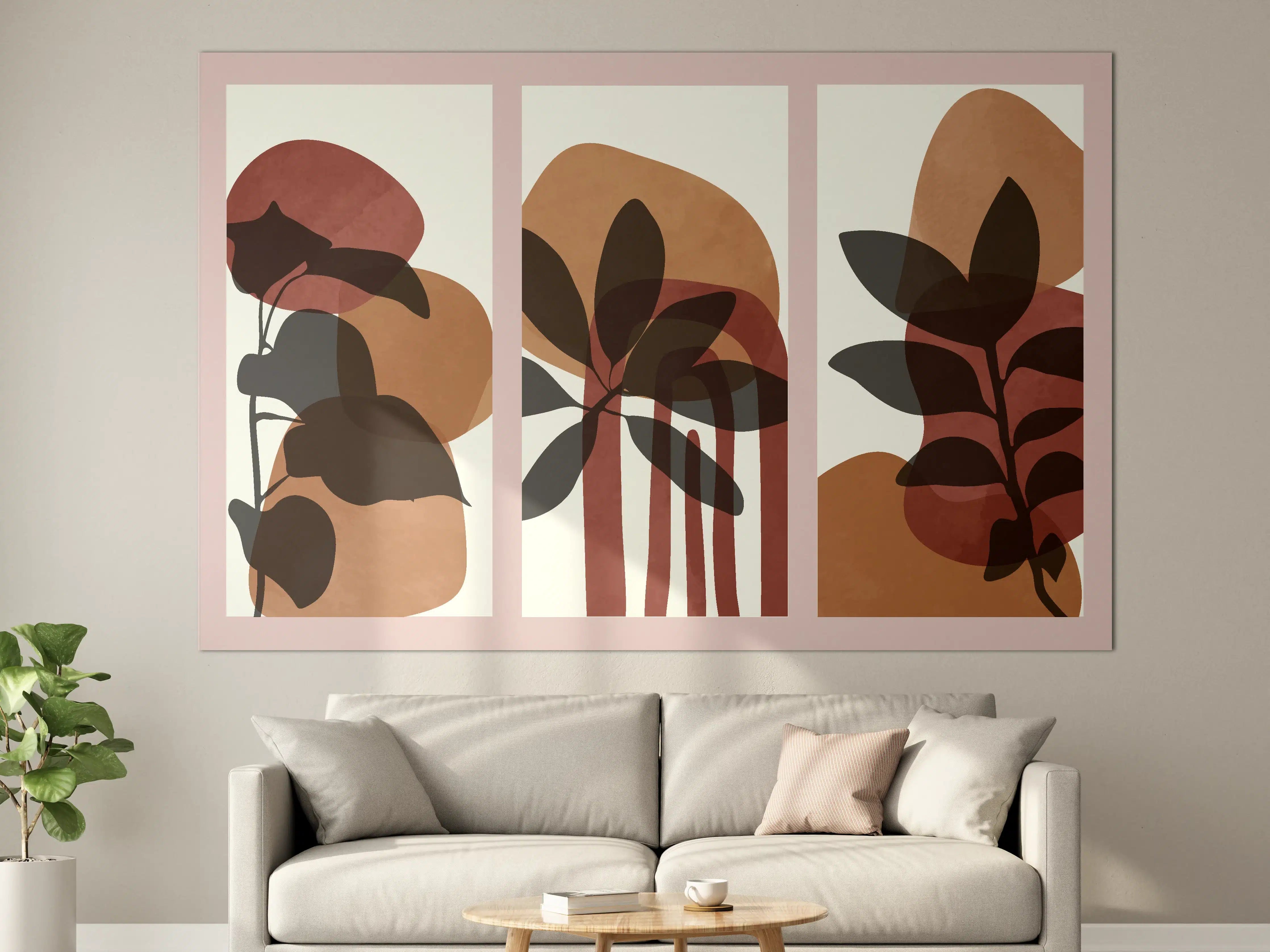 Große Wandbilder - Naturinspirierte Wandkunst mit Erdtönen
