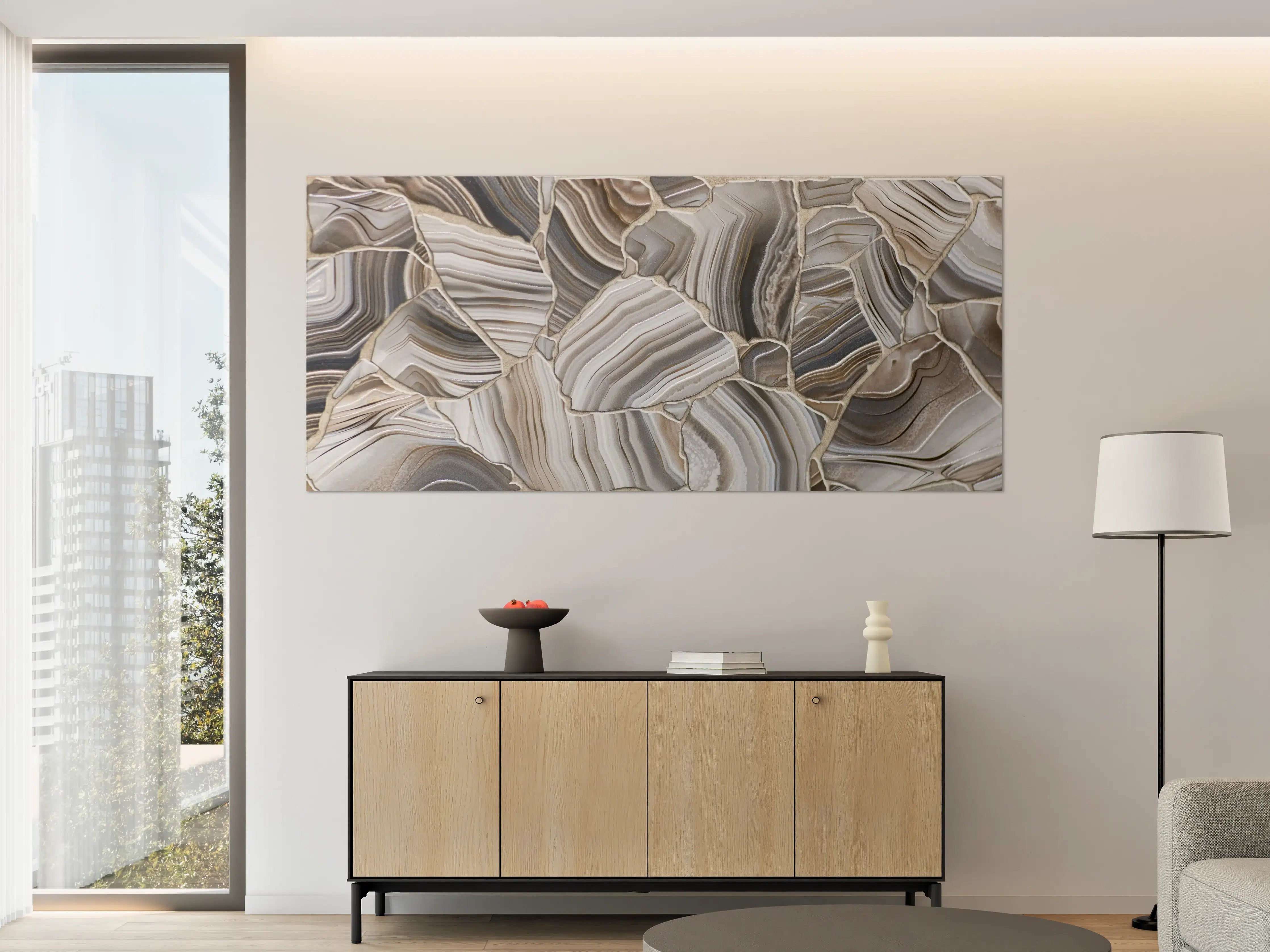 Große Wandbilder - Naturstein-Optik in Erdtönen
