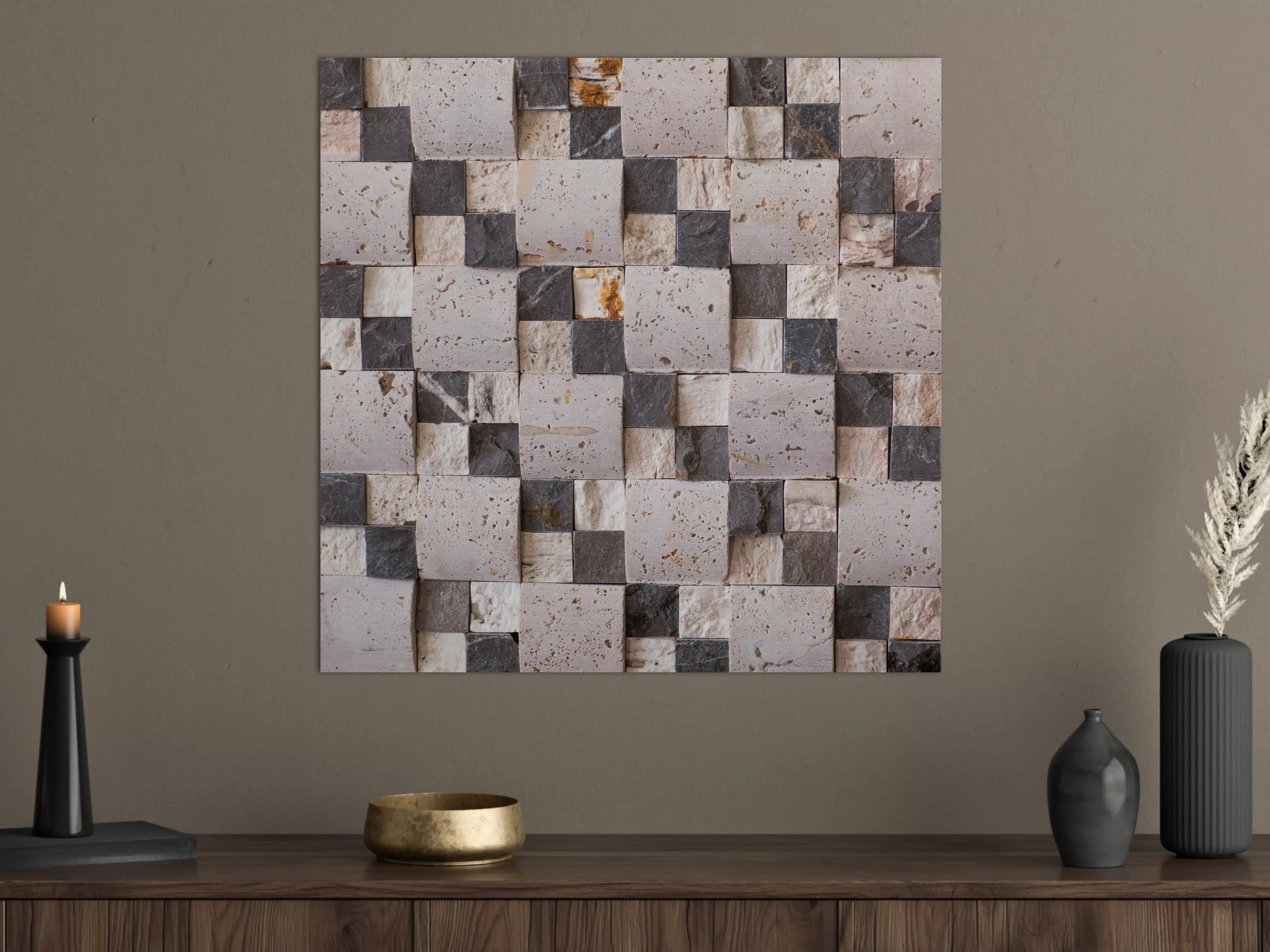 Große Wandbilder - Natursteinmuster mit kreativer Textur