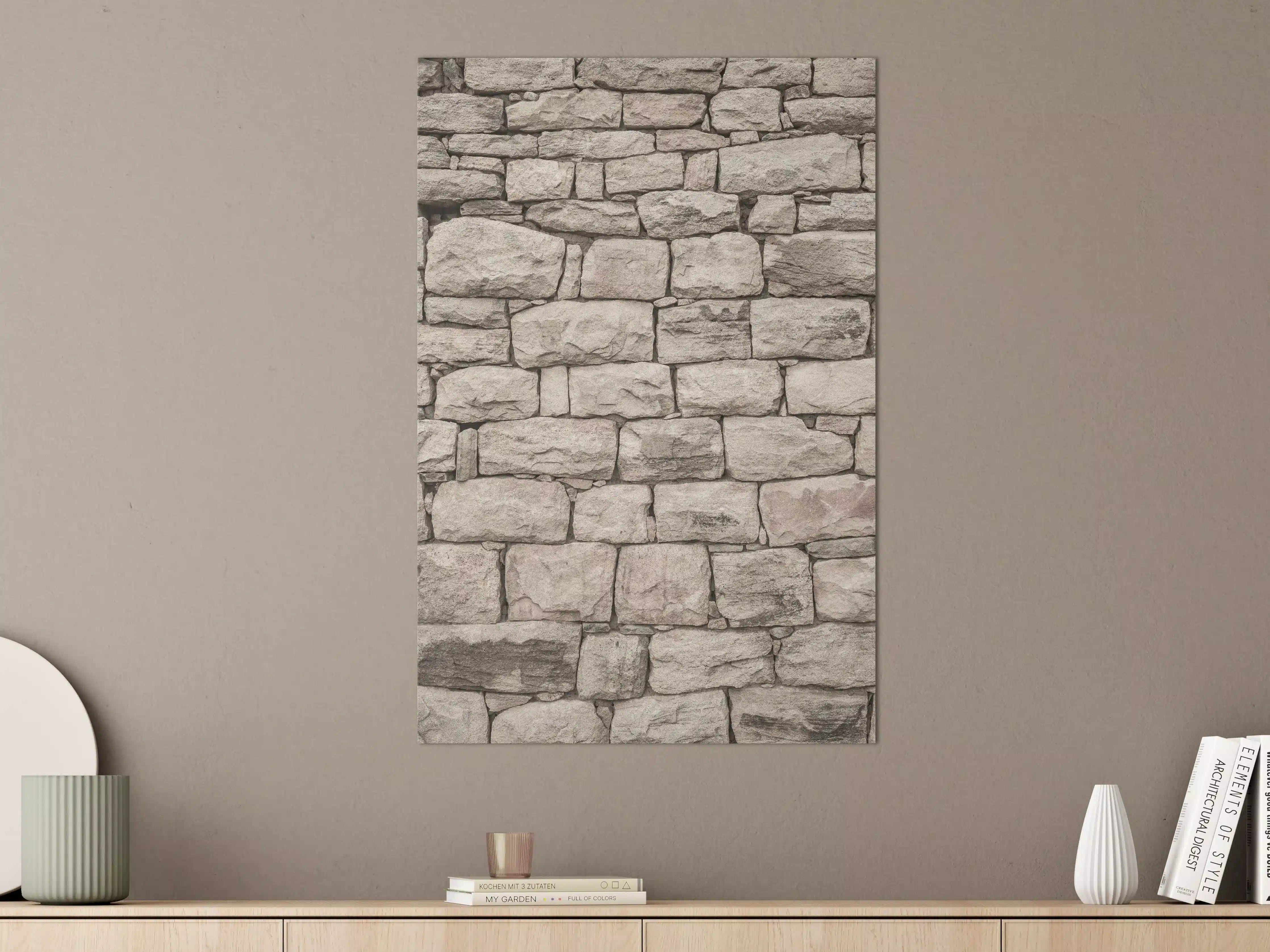 Große Wandbilder - Natursteinwand in Grau