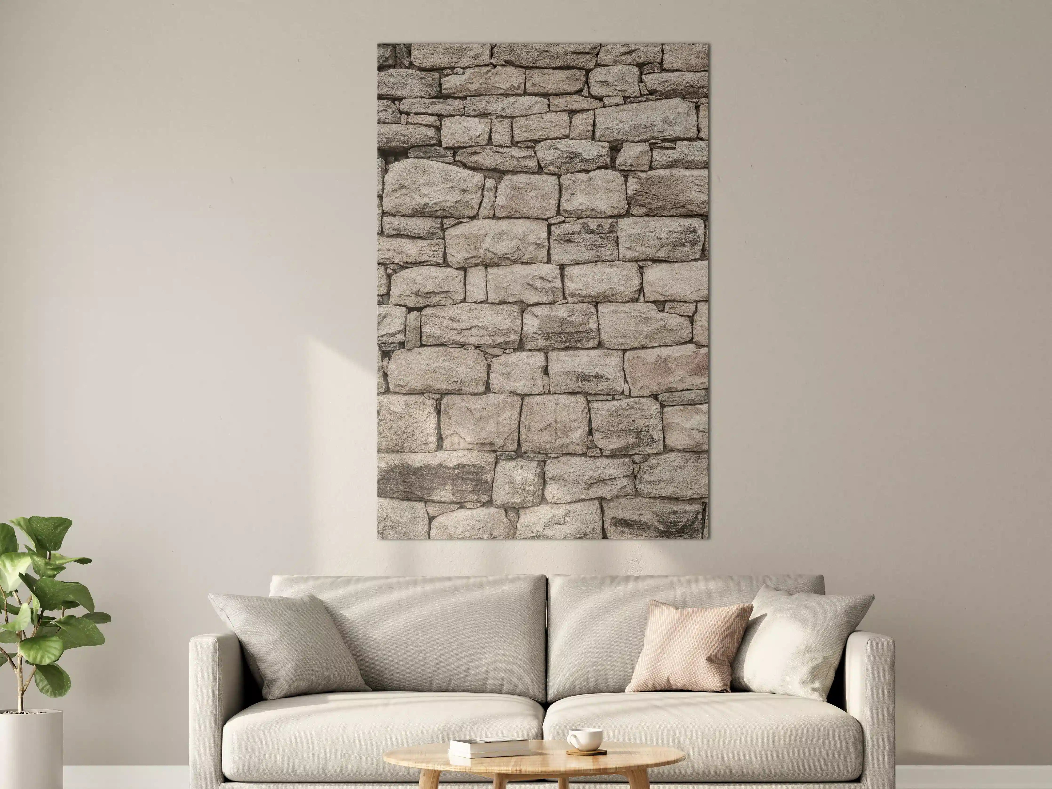 Große Wandbilder - Natursteinwand in Grau