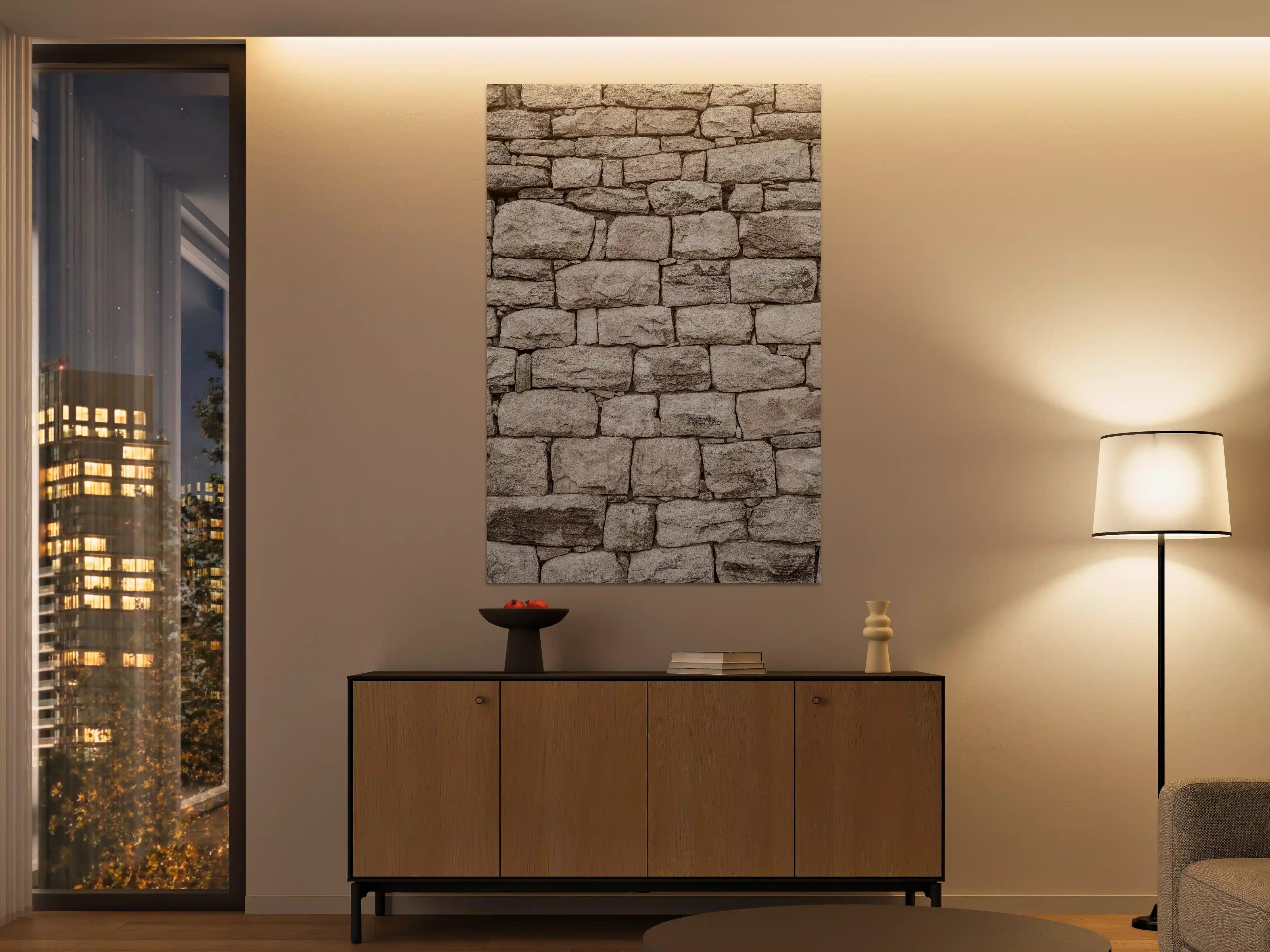 Große Wandbilder - Natursteinwand in Grau