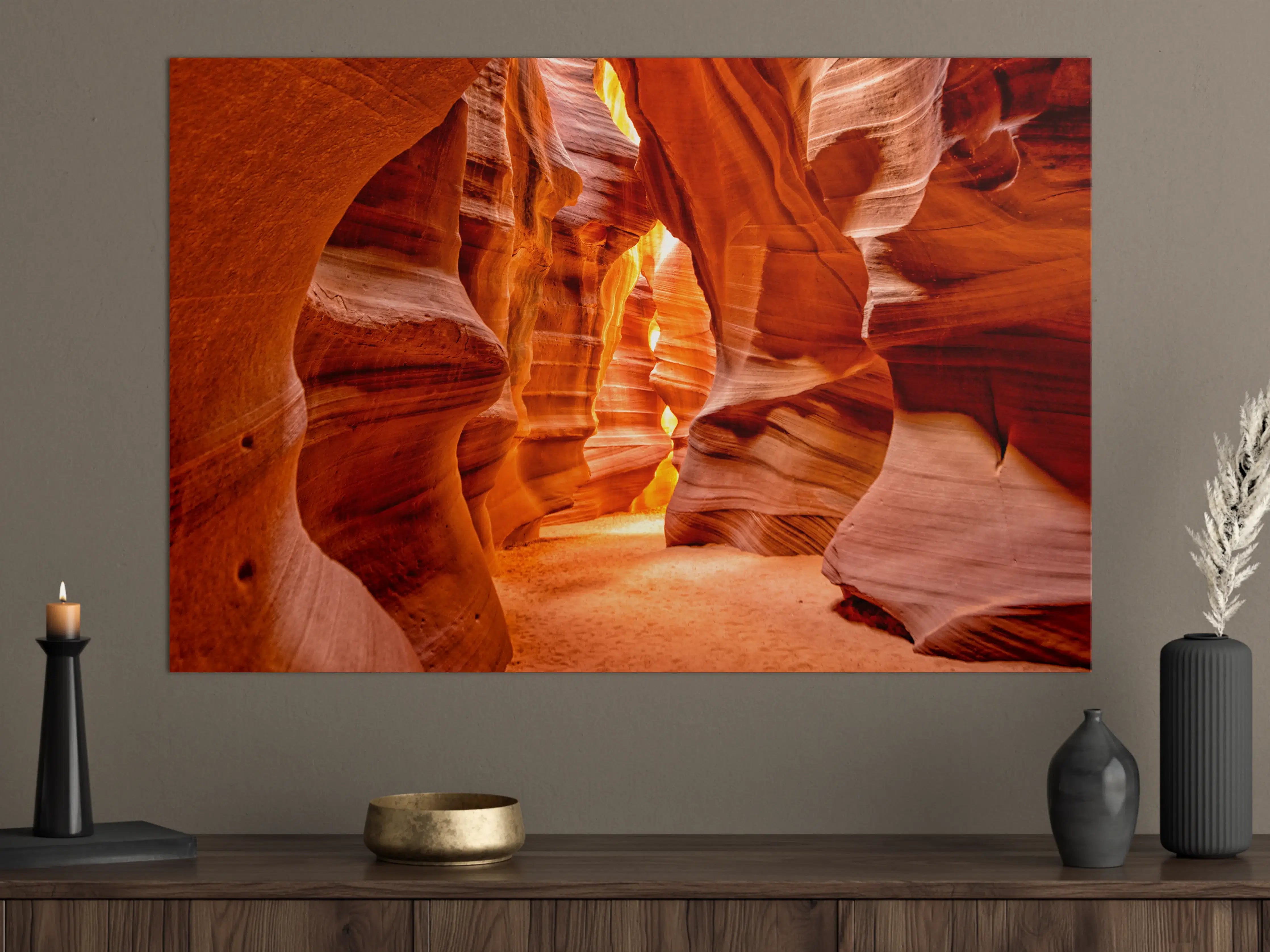 Große Wandbilder - Naturwunder Antelope Canyon in warmen Orangetönen
