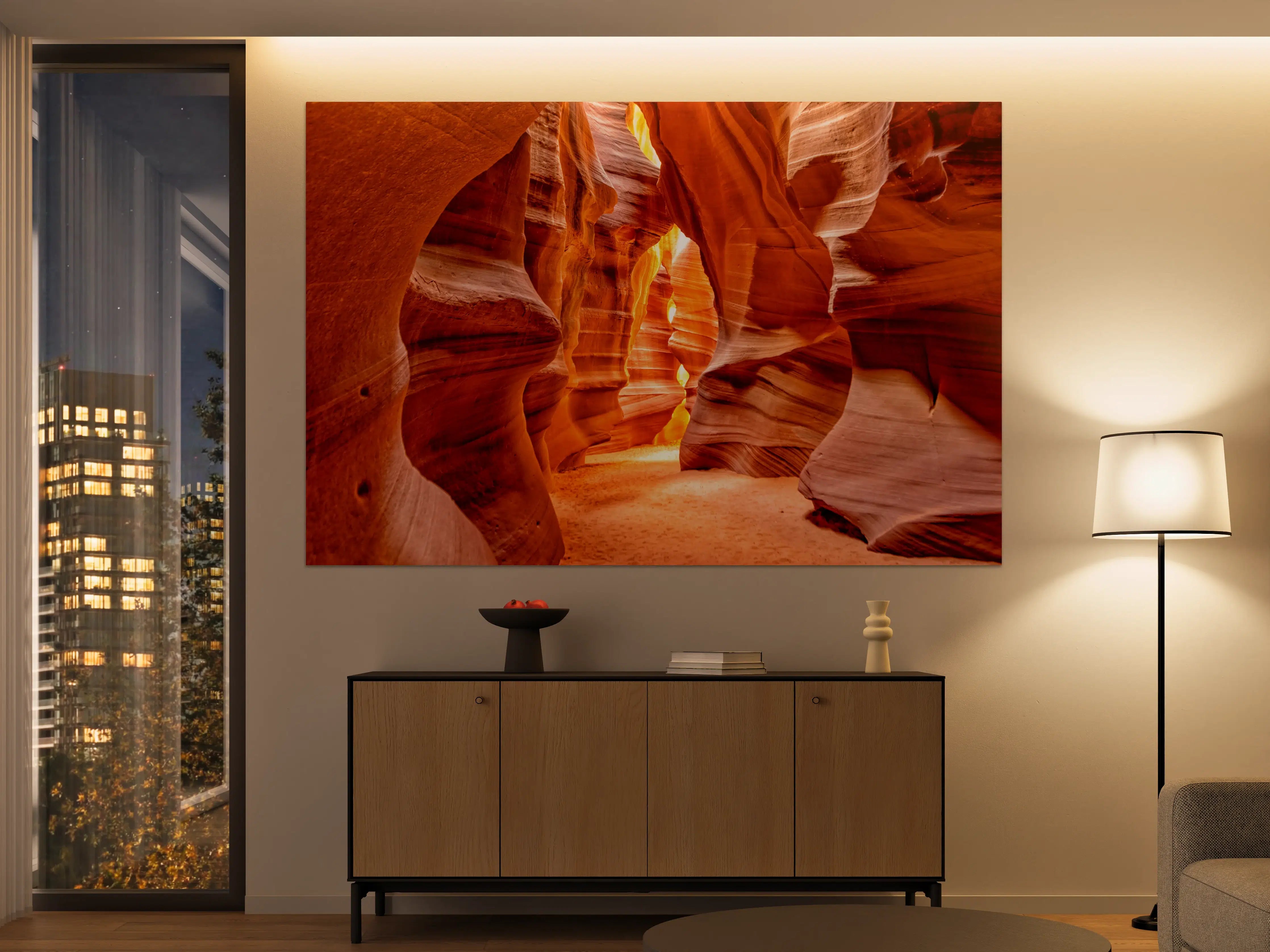 Große Wandbilder - Naturwunder Antelope Canyon in warmen Orangetönen