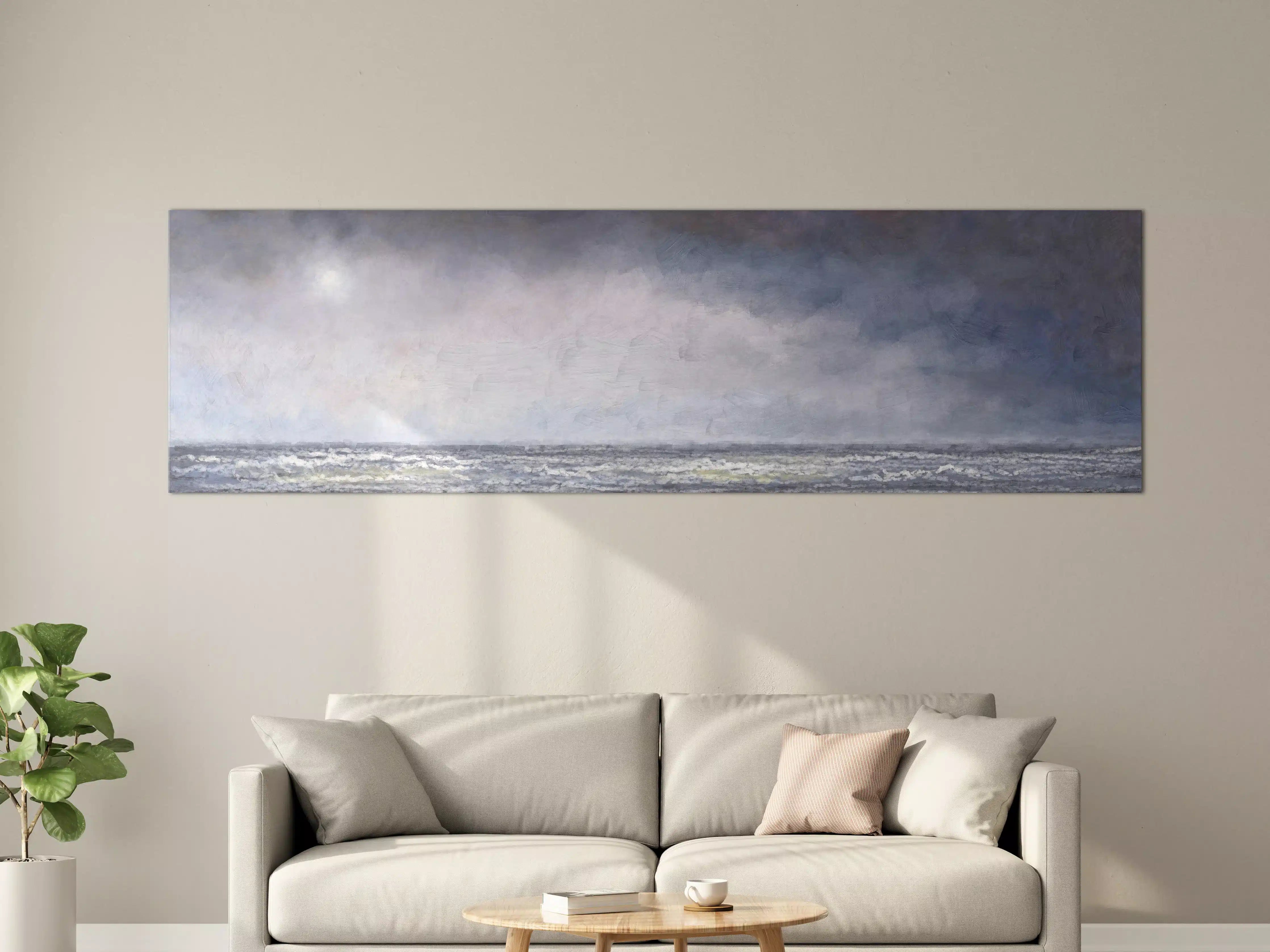 Große Wandbilder - Nebelige Küstenlandschaft bei Dämmerung