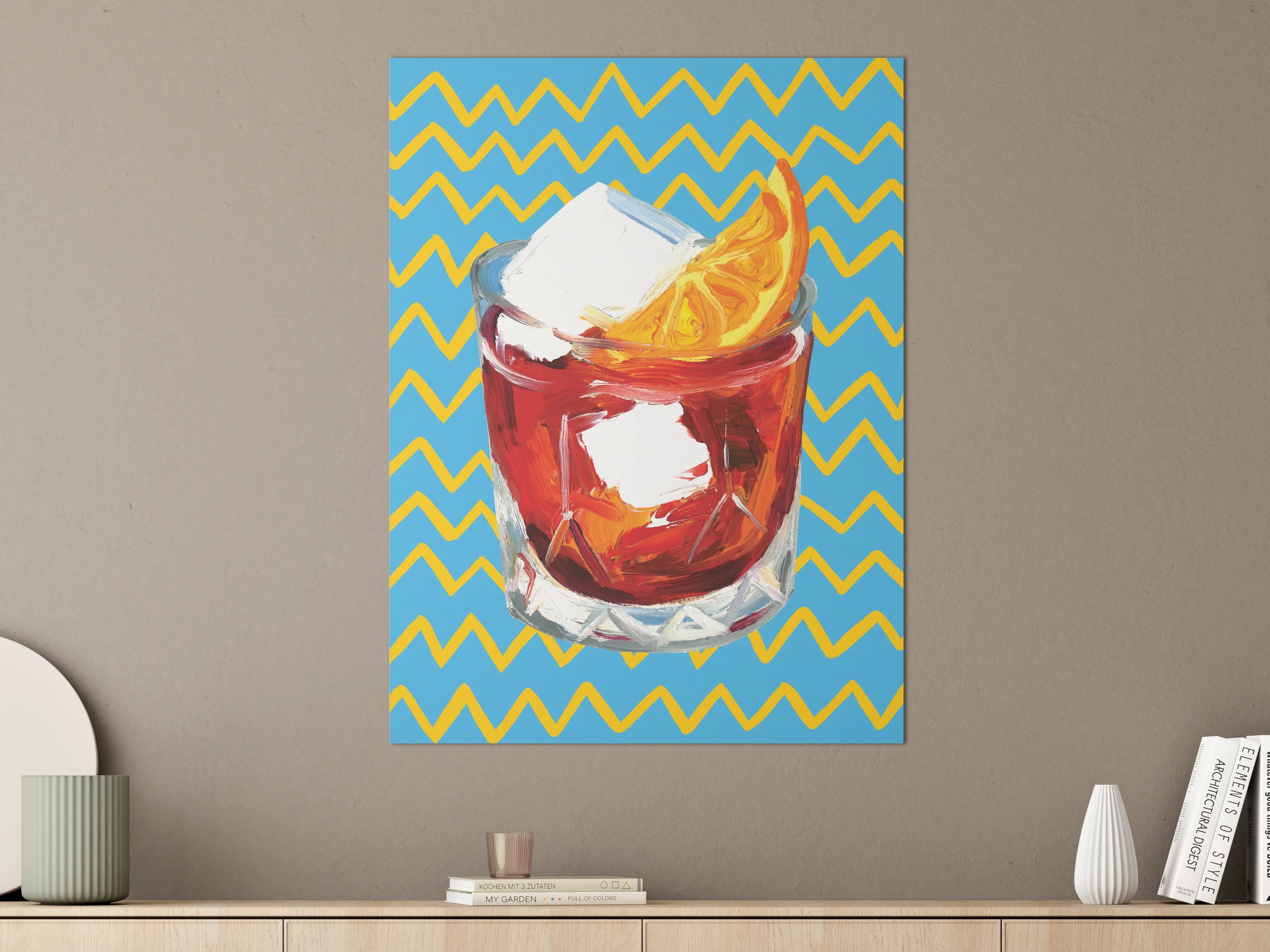 Große Wandbilder - Negroni Cocktail - Acryl Gemälde 