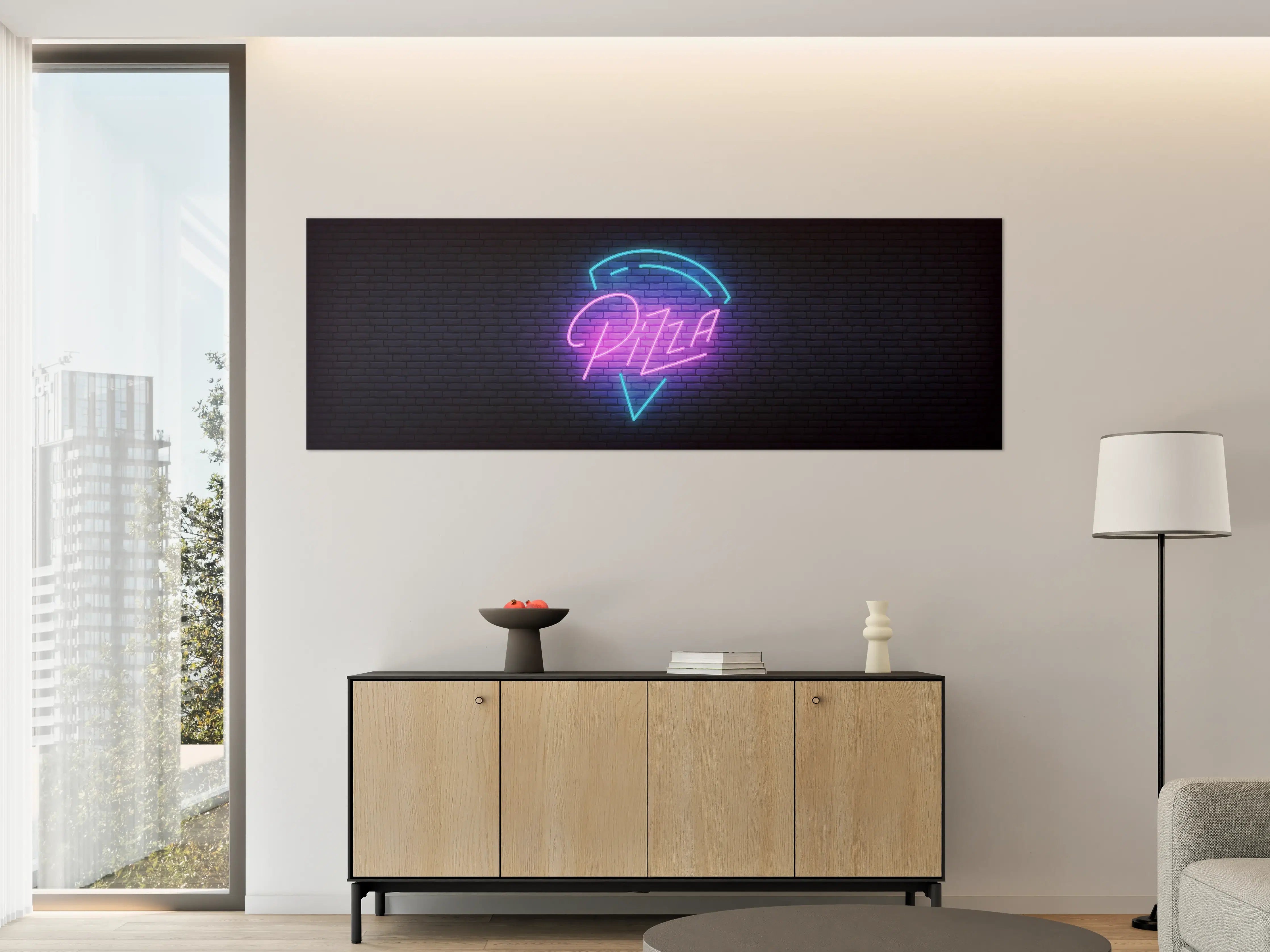 Große Wandbilder - Neon Pizza Schild