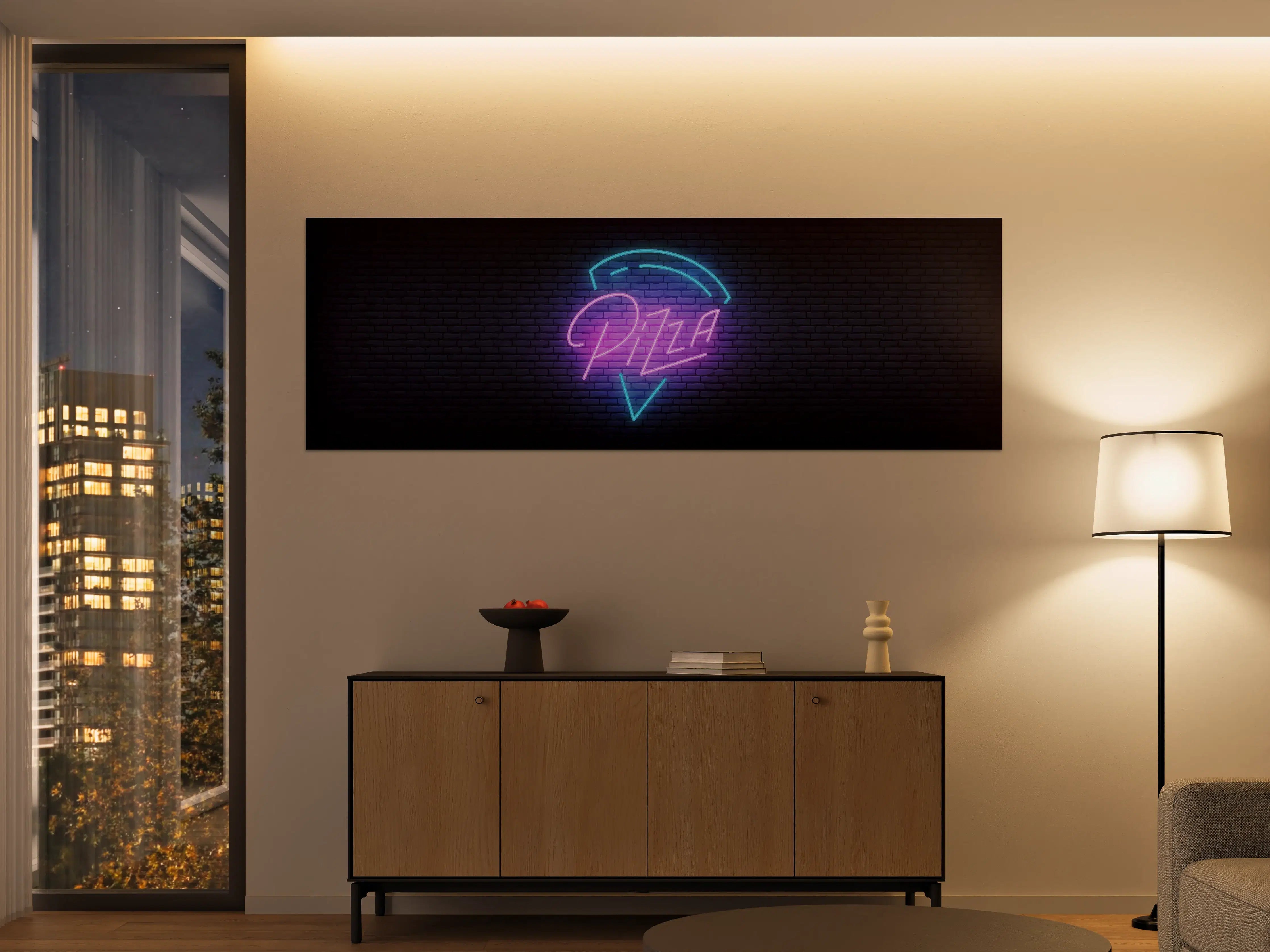 Große Wandbilder - Neon Pizza Schild