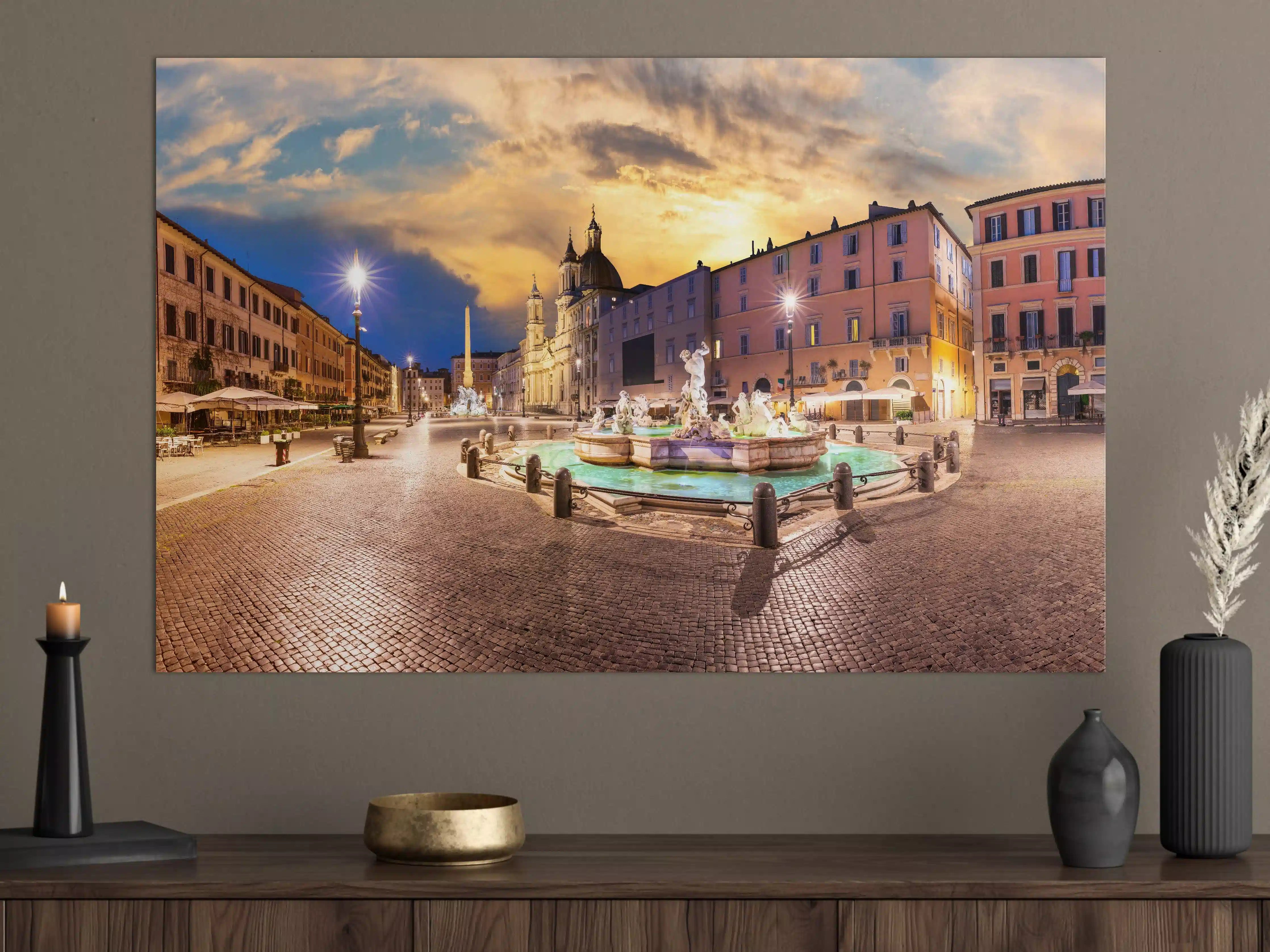 Große Wandbilder - Neptunbrunnen auf der Piazza Navona