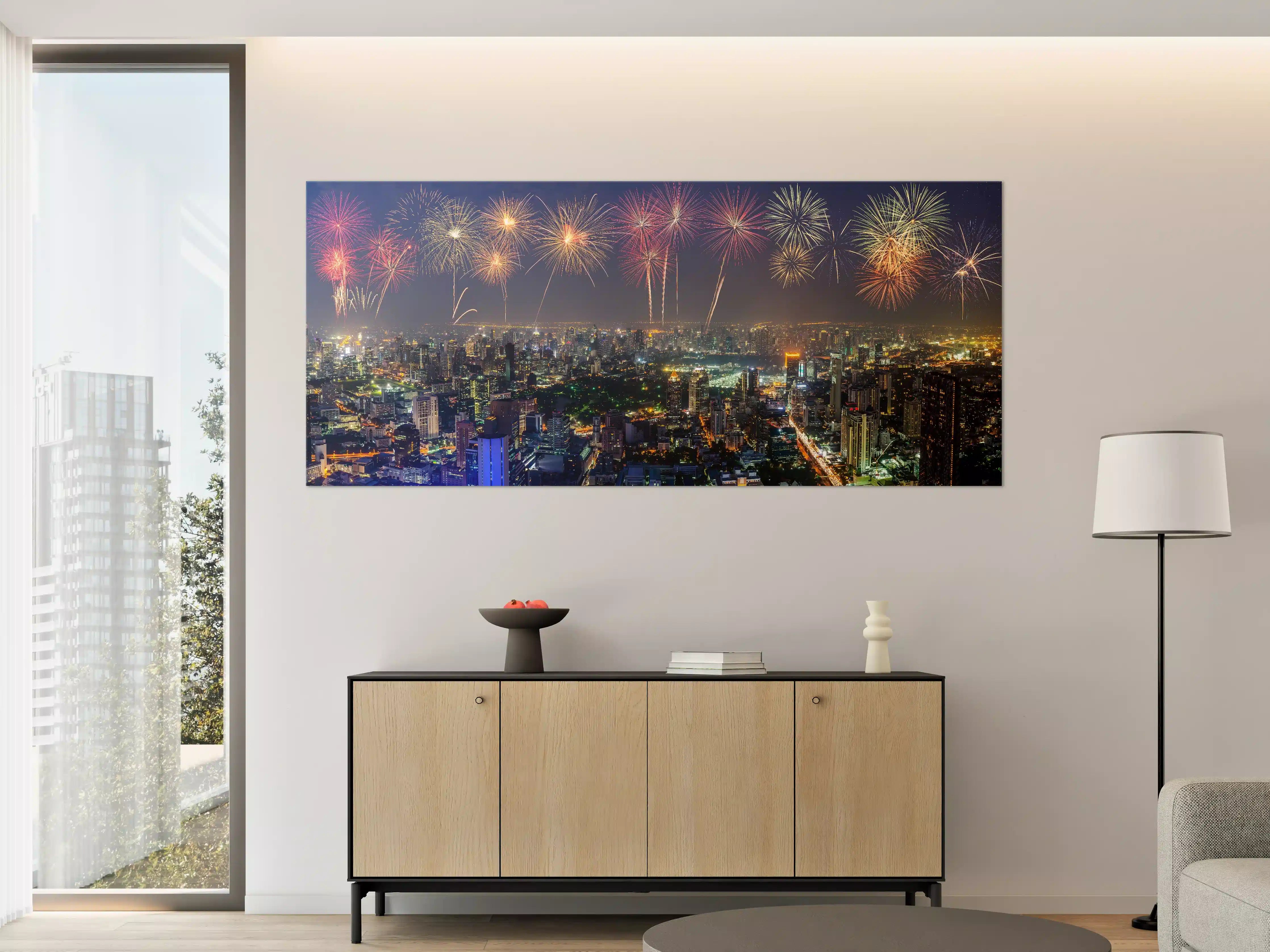 Große Wandbilder - Neujahres Skyline in Bangkok