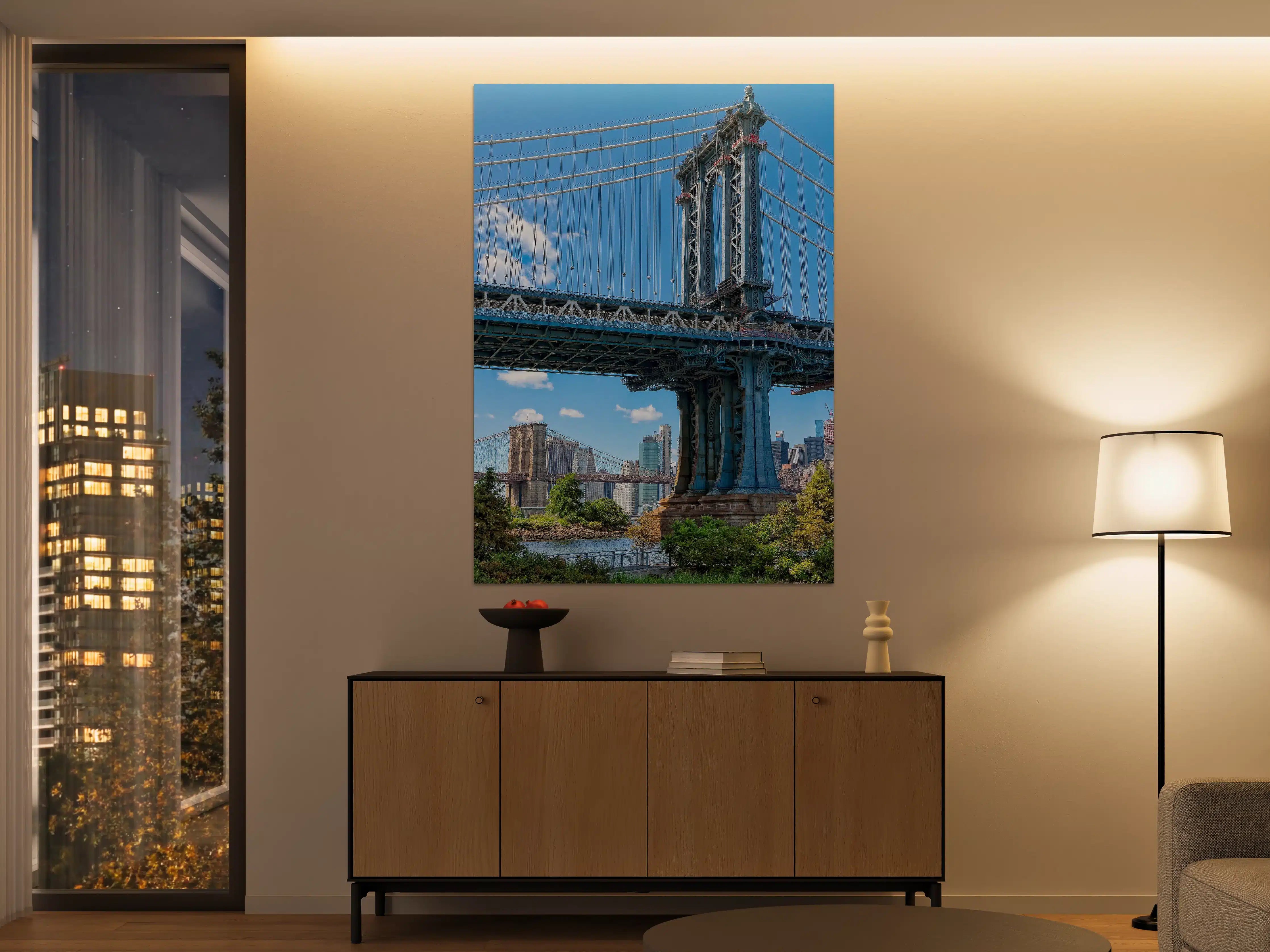 Große Wandbilder - New York Brooklyn Bridge mit Stadtblick