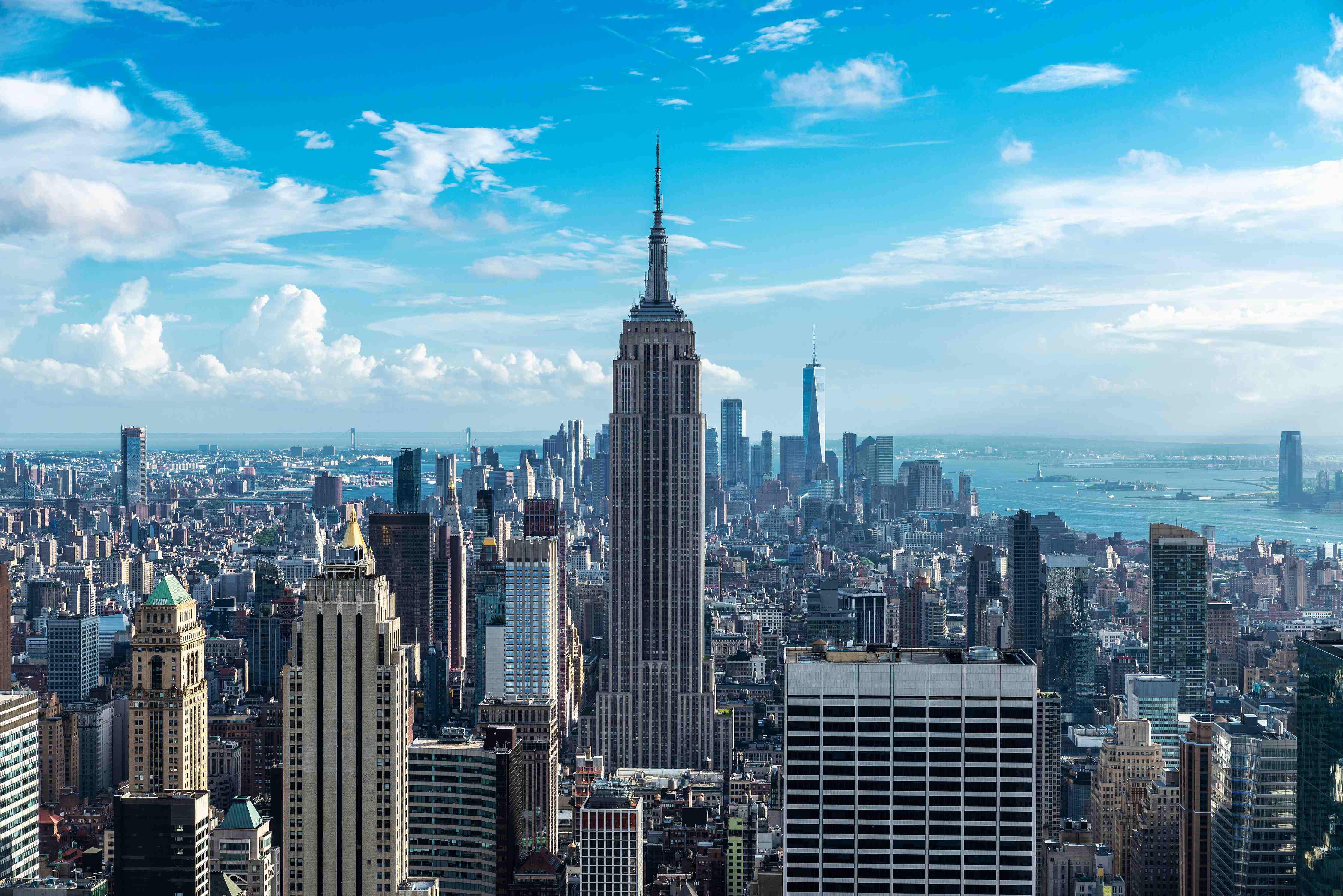 Große Wandbilder-New York City Skyline unter blauem Himmel