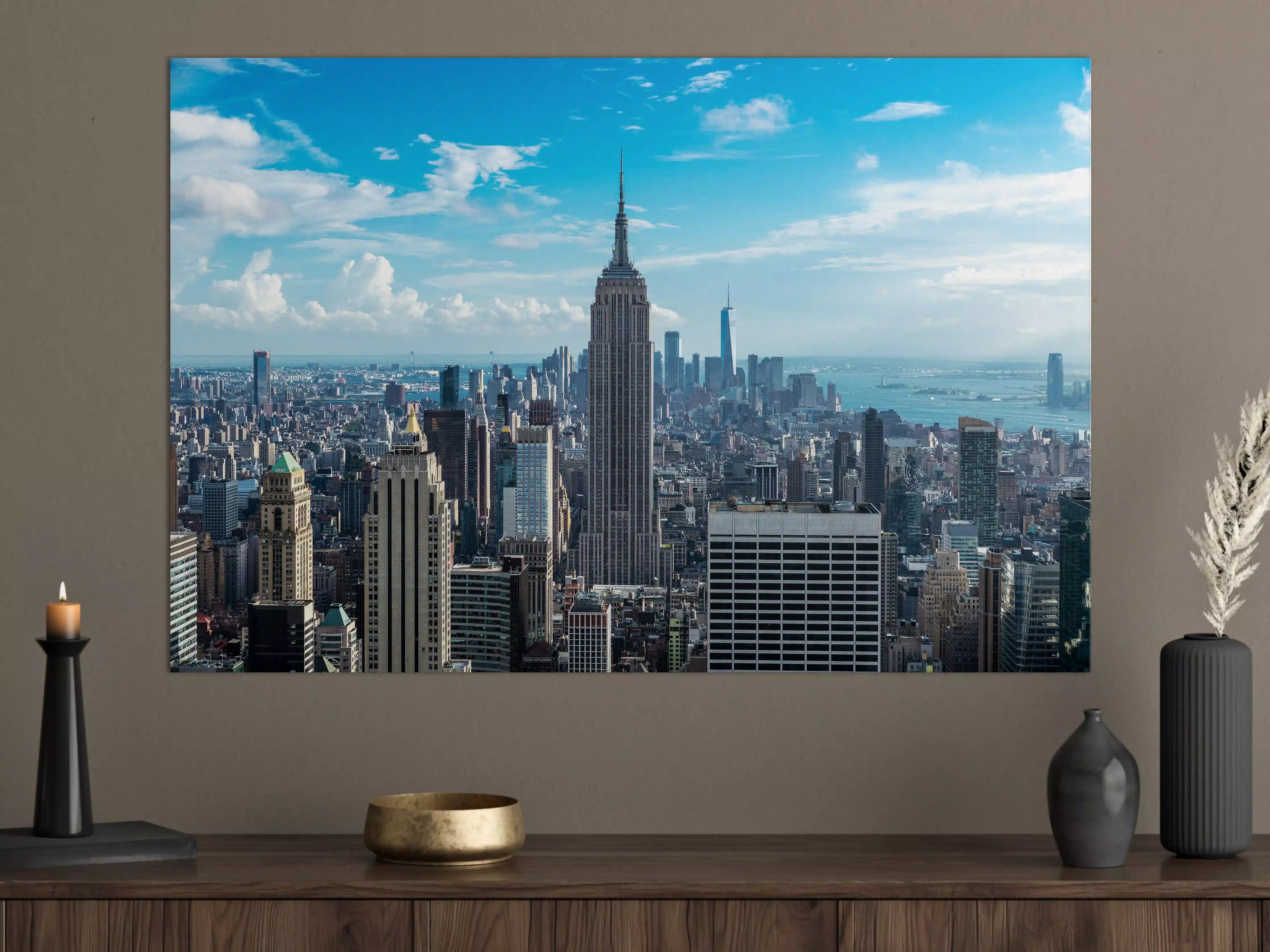 Große Wandbilder - New York City Skyline unter blauem Himmel