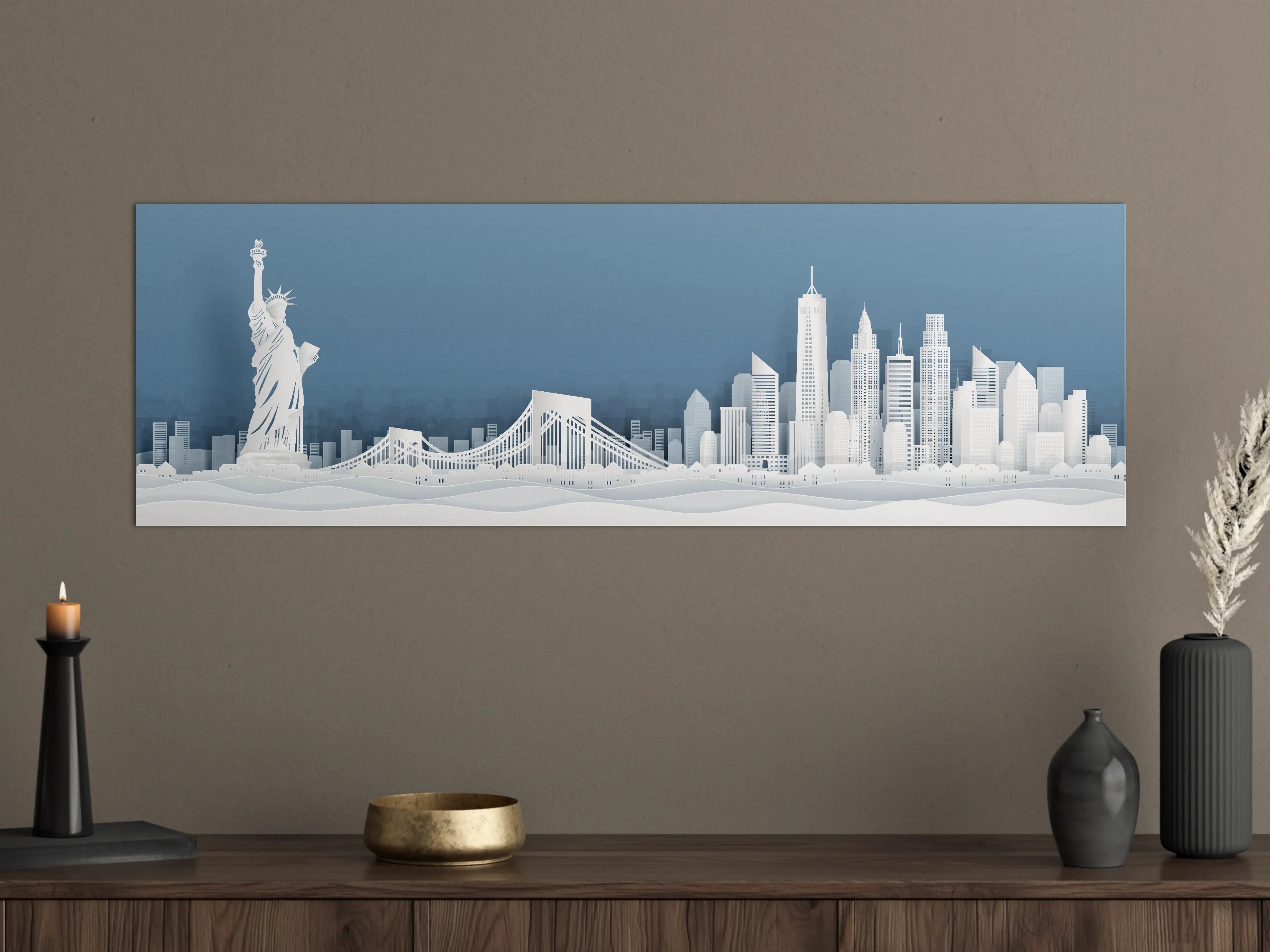 Große Wandbilder - New York Skyline Papierkunst