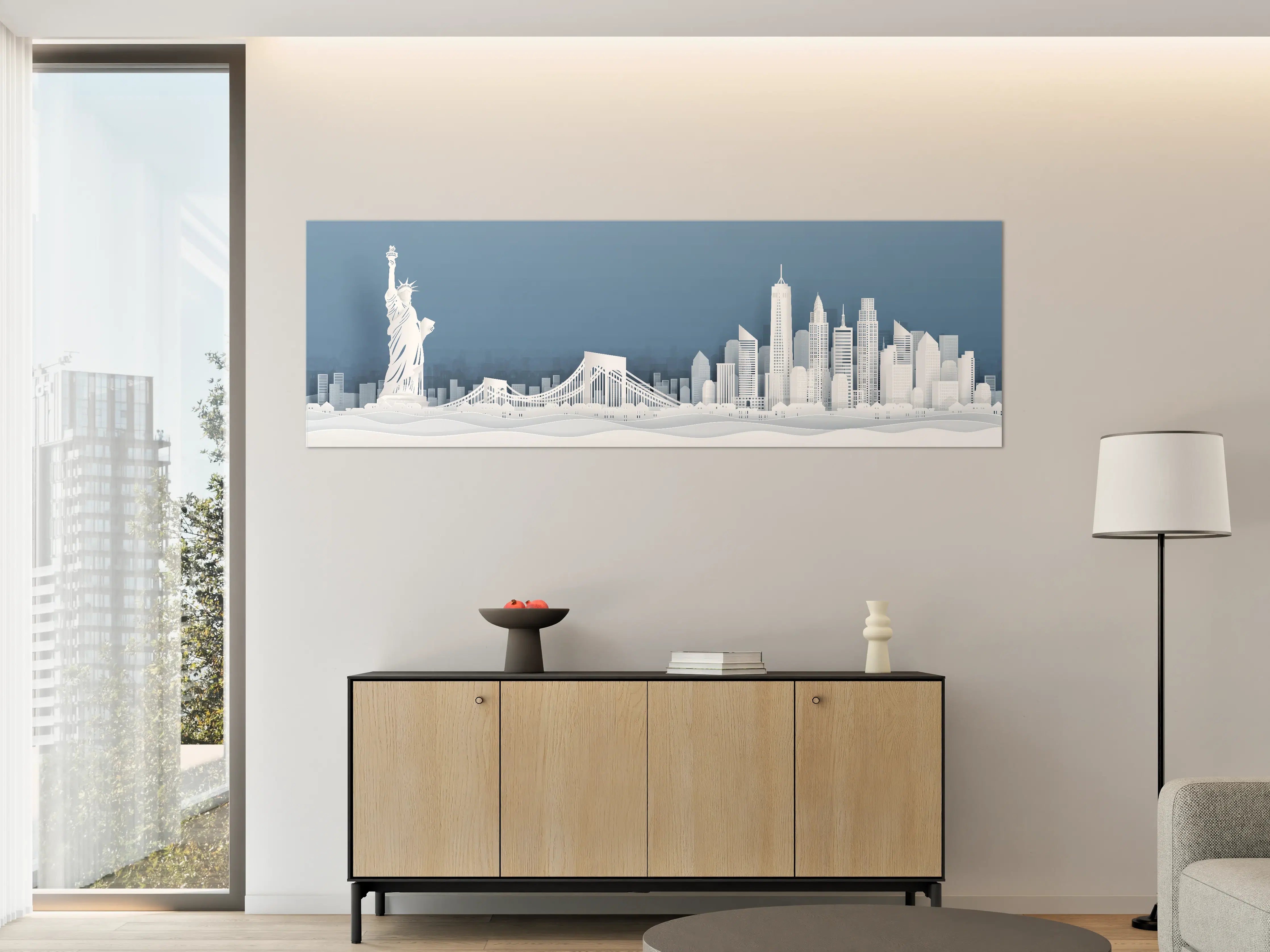 Große Wandbilder - New York Skyline Papierkunst
