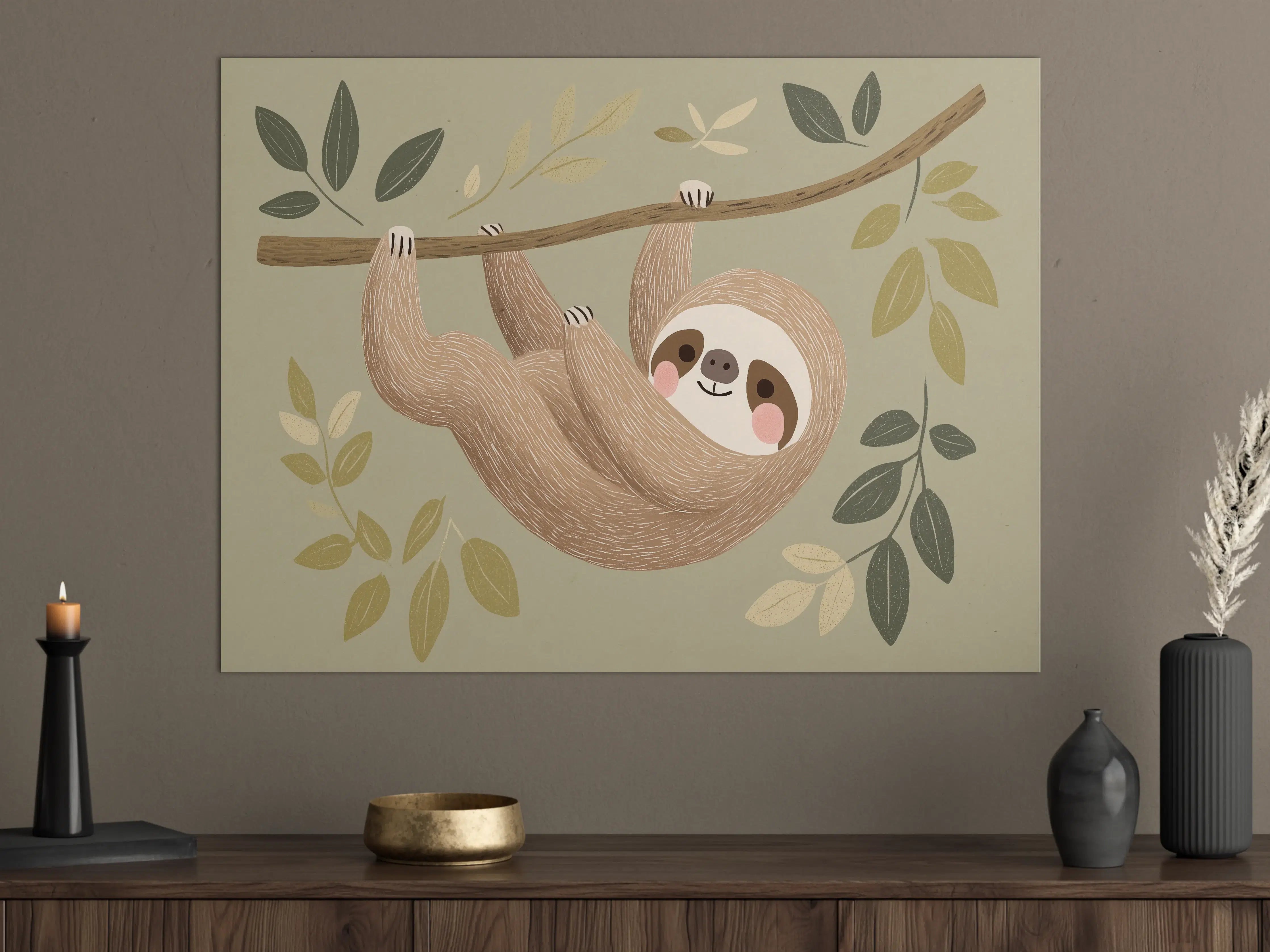 Große Wandbilder - Niedliche Faultier Illustration