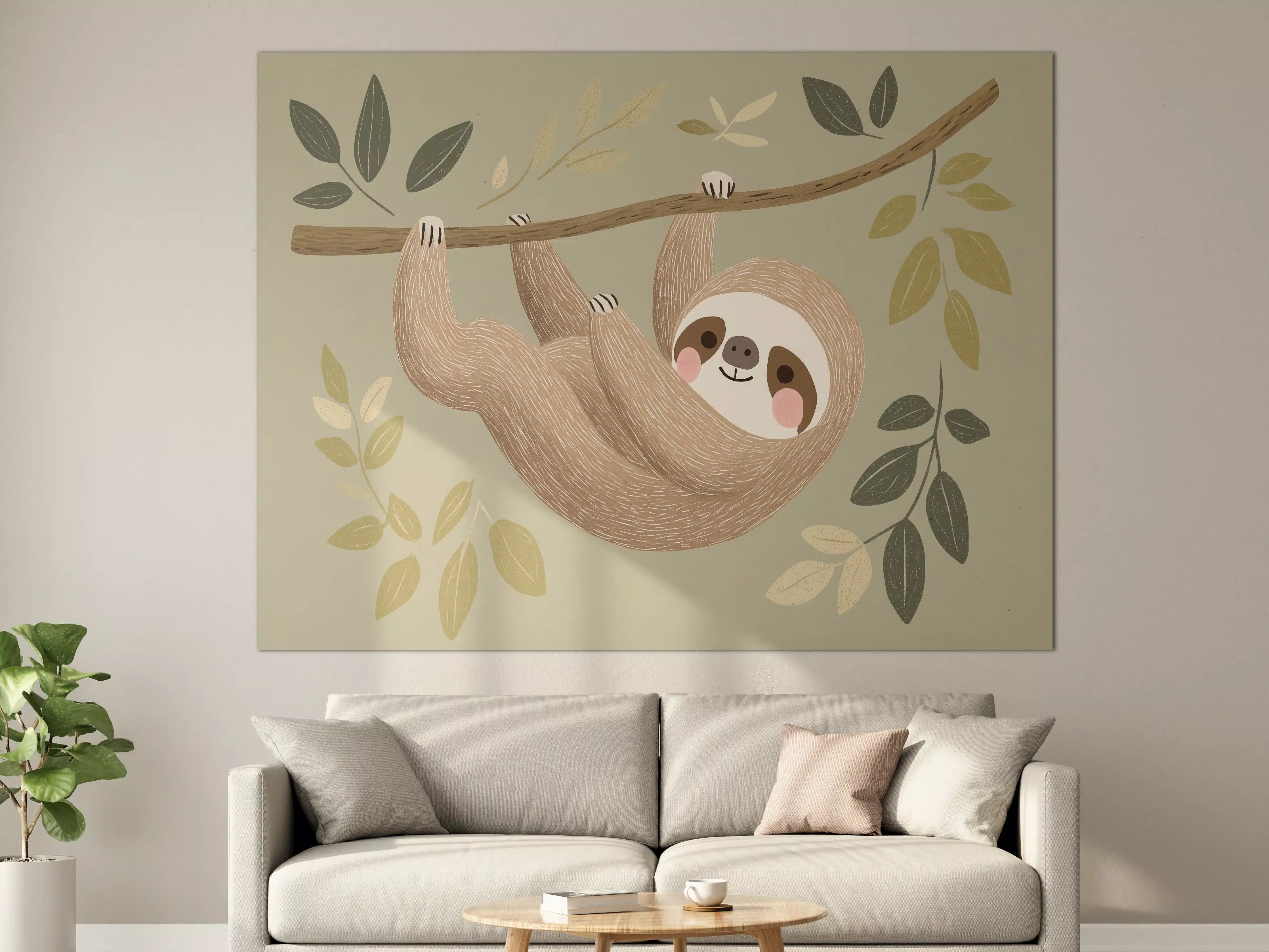 Große Wandbilder - Niedliche Faultier Illustration