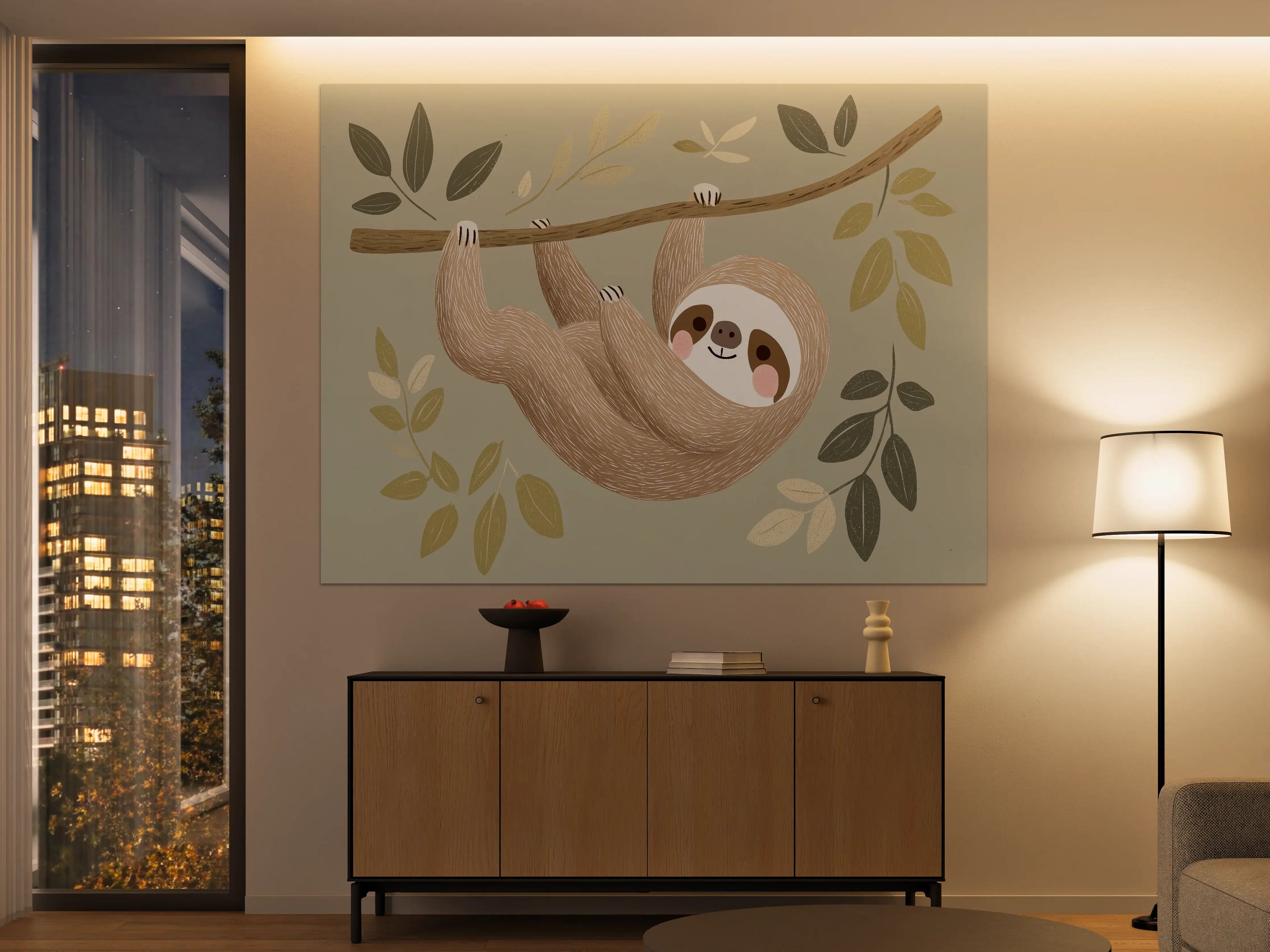 Große Wandbilder - Niedliche Faultier Illustration