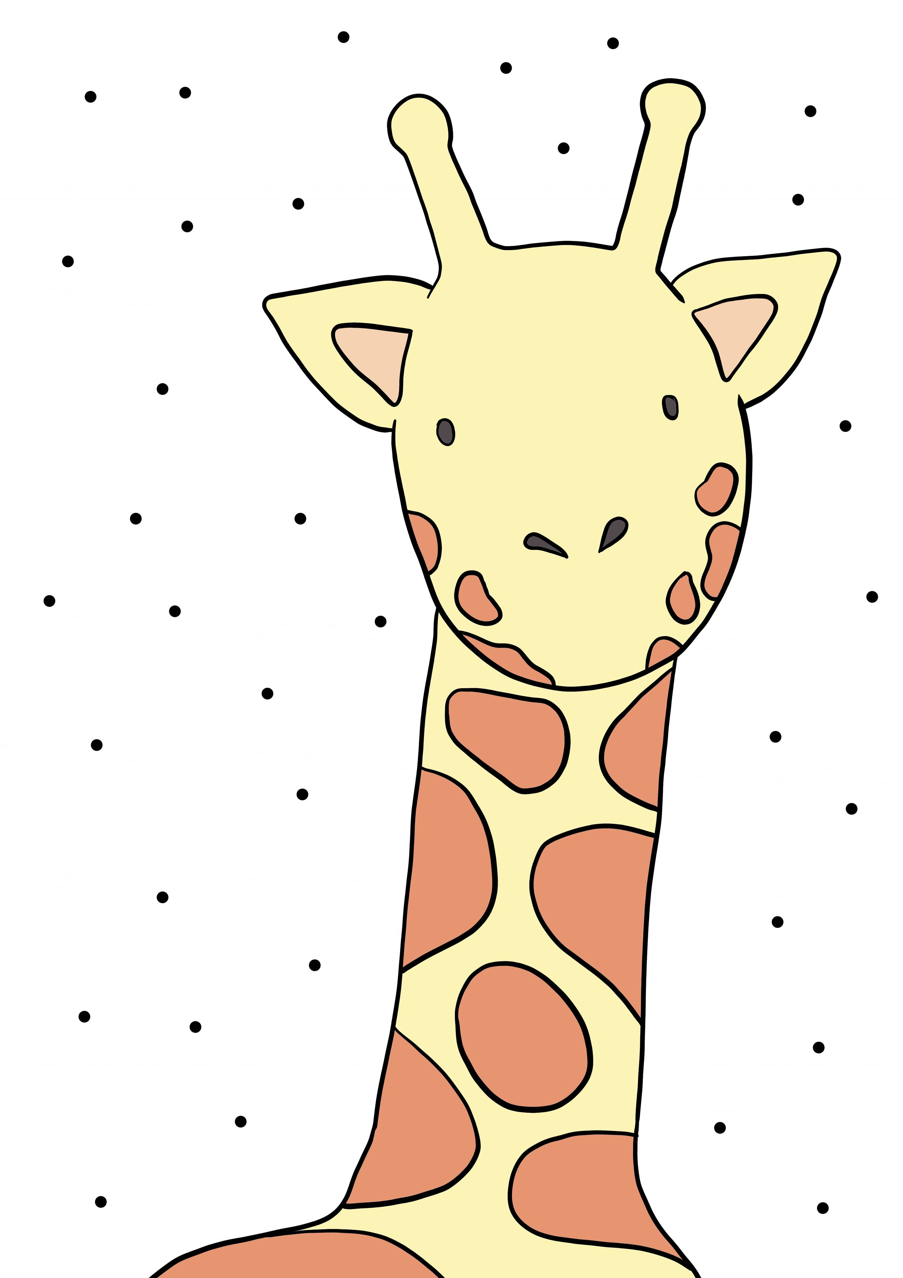 Große Wandbilder-Niedliche Giraffe in Cartoon-Optik