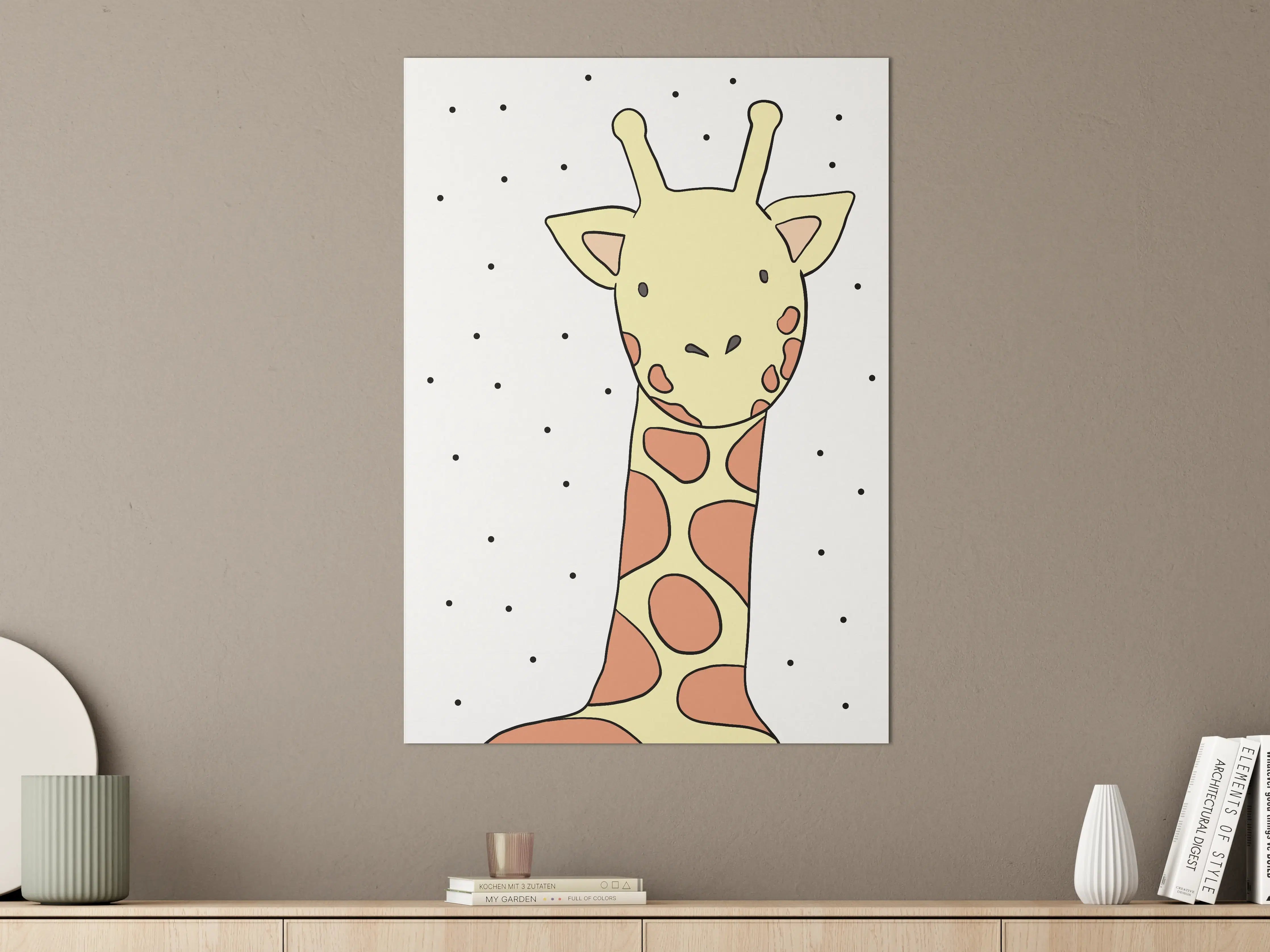 Große Wandbilder - Niedliche Giraffe in Cartoon-Optik