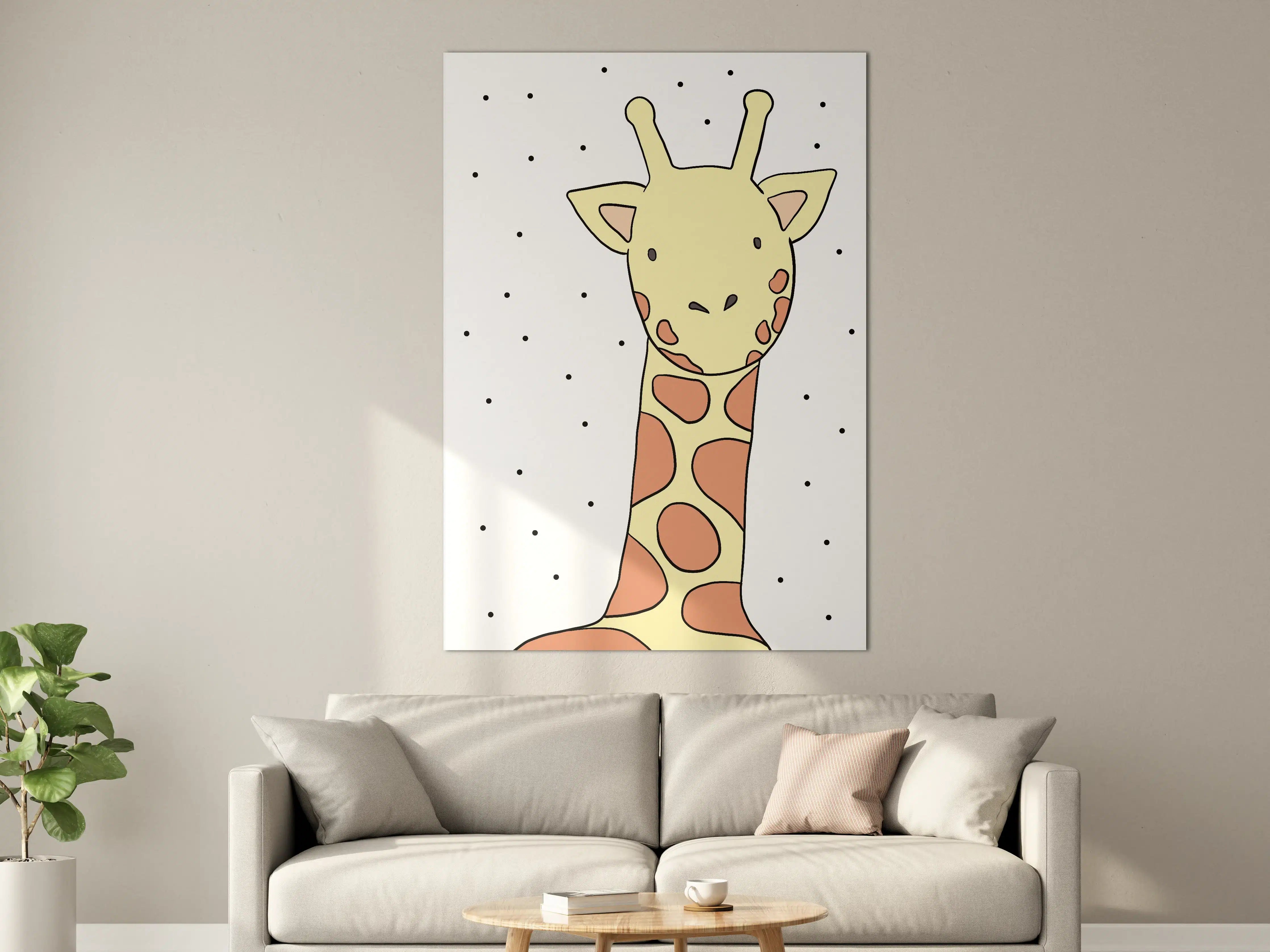 Große Wandbilder - Niedliche Giraffe in Cartoon-Optik