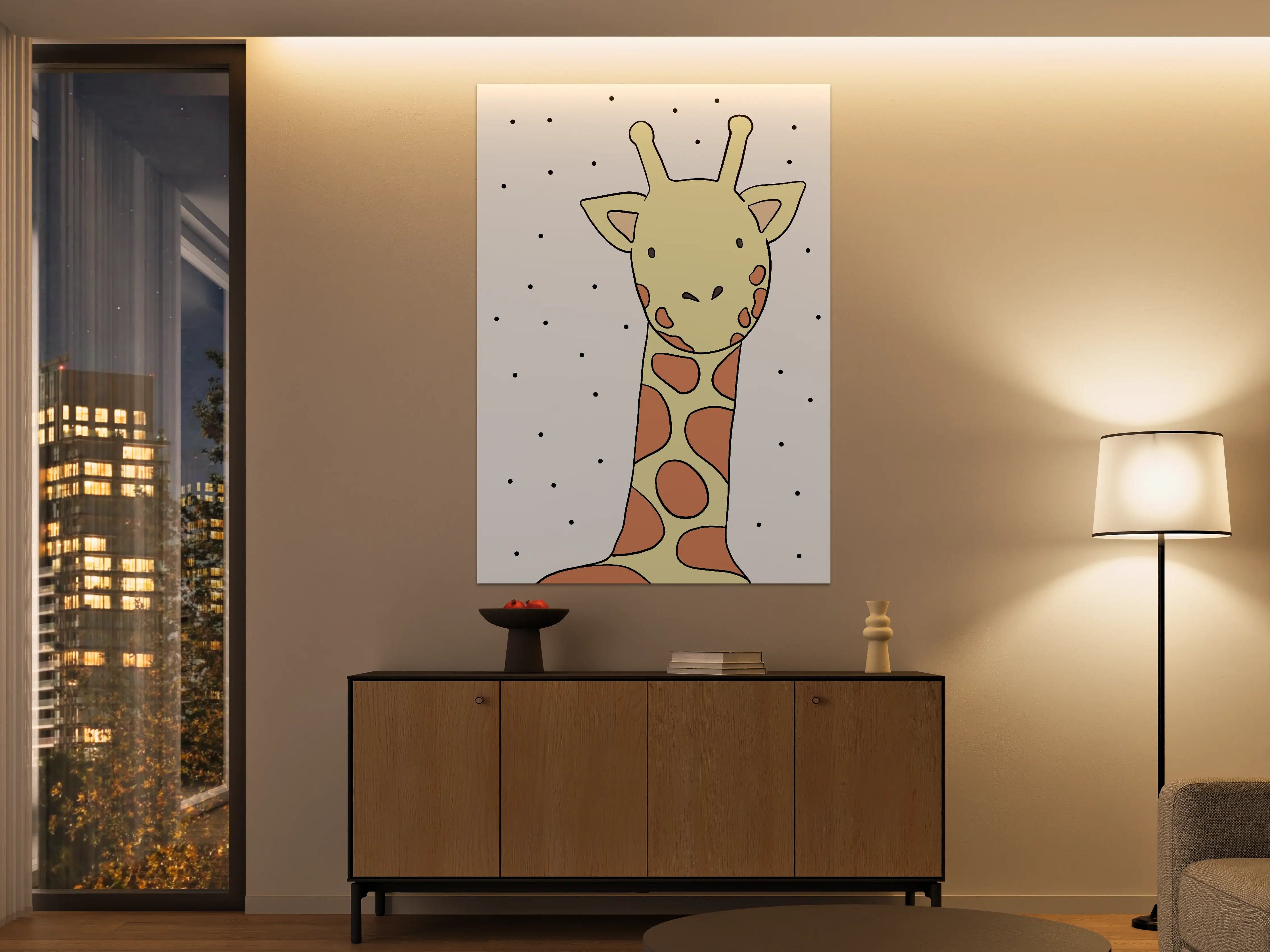 Große Wandbilder - Niedliche Giraffe in Cartoon-Optik